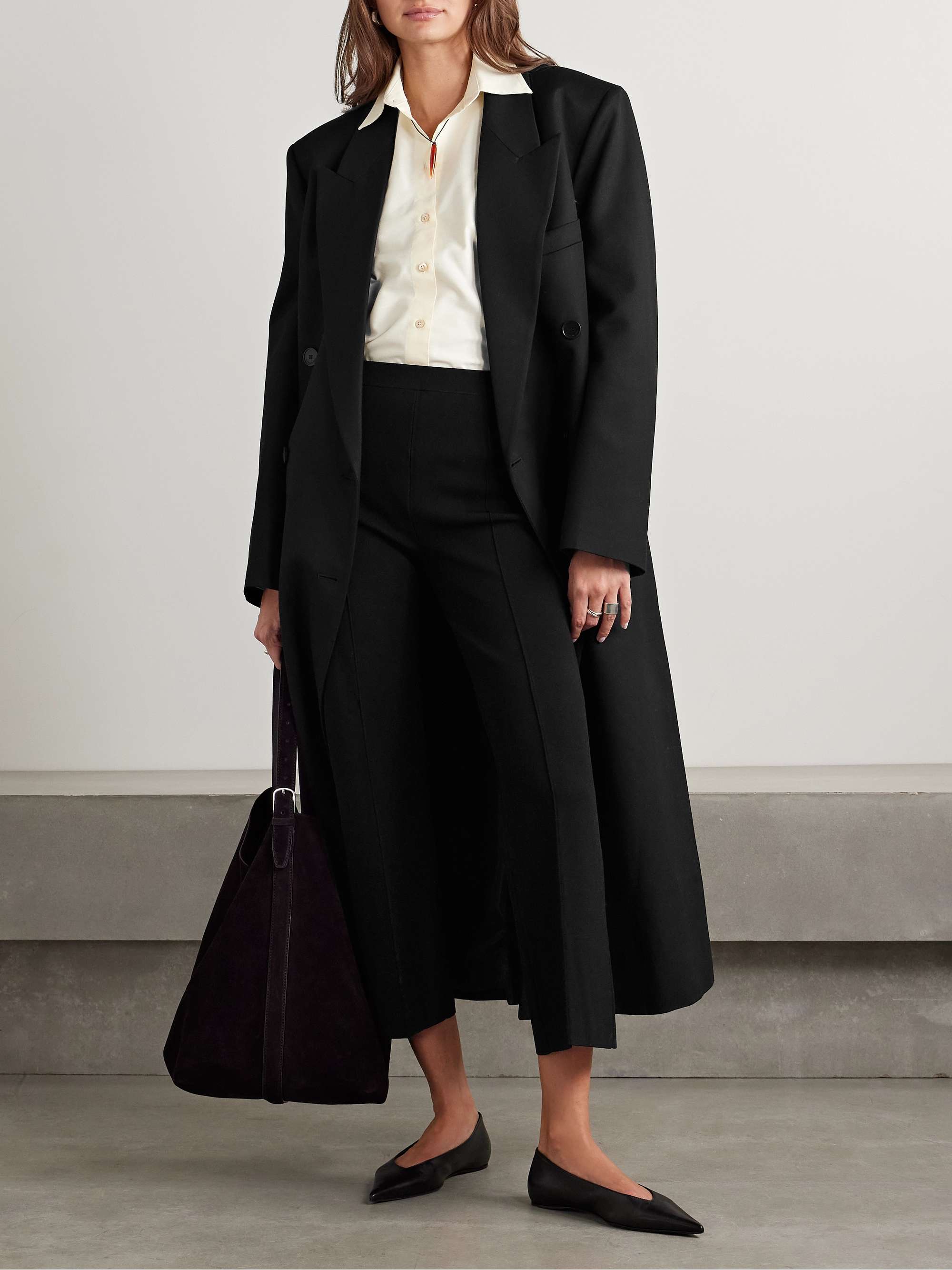 Cropped knitted flared pants view