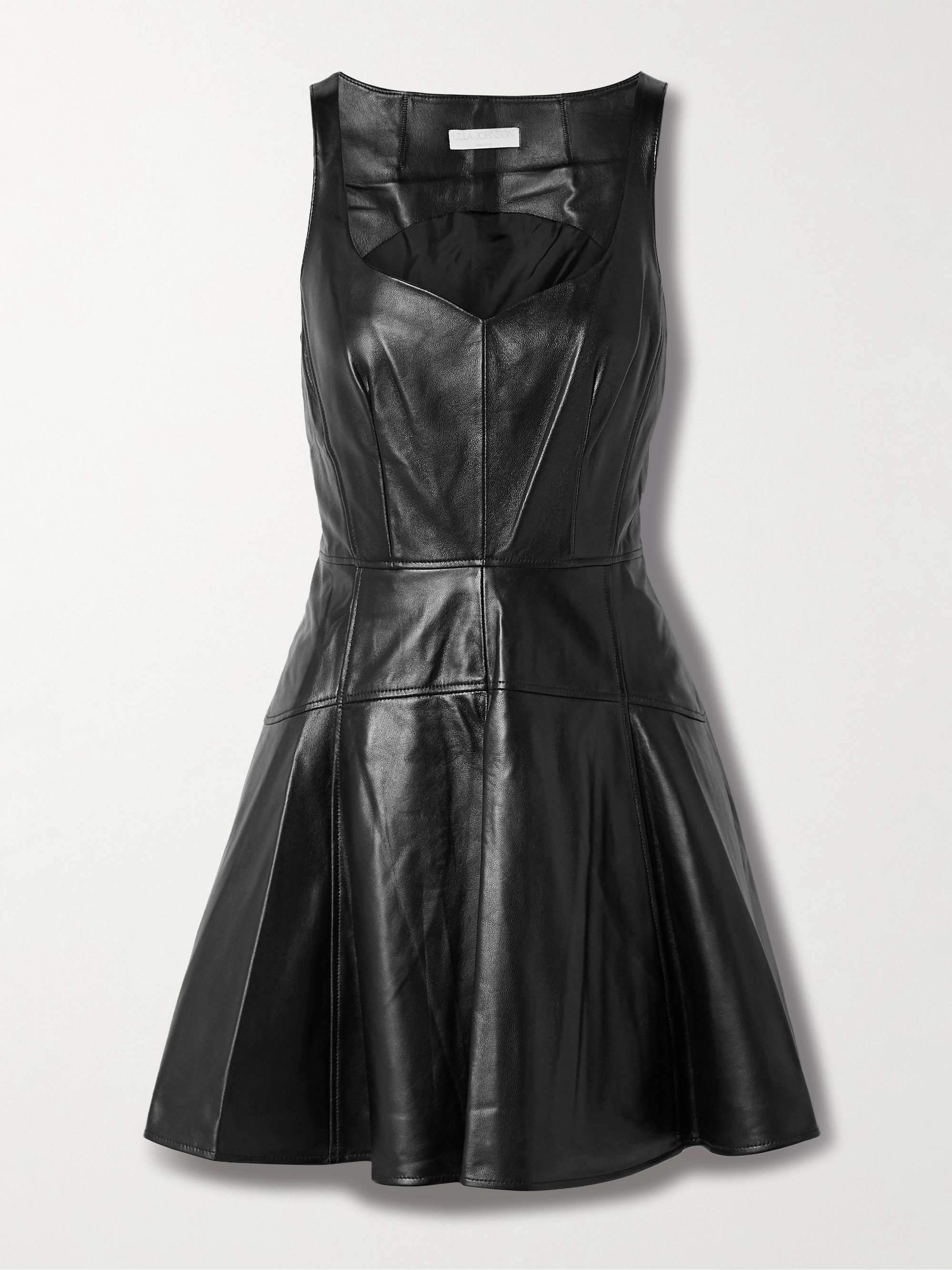 Thais paneled leather mini dress view