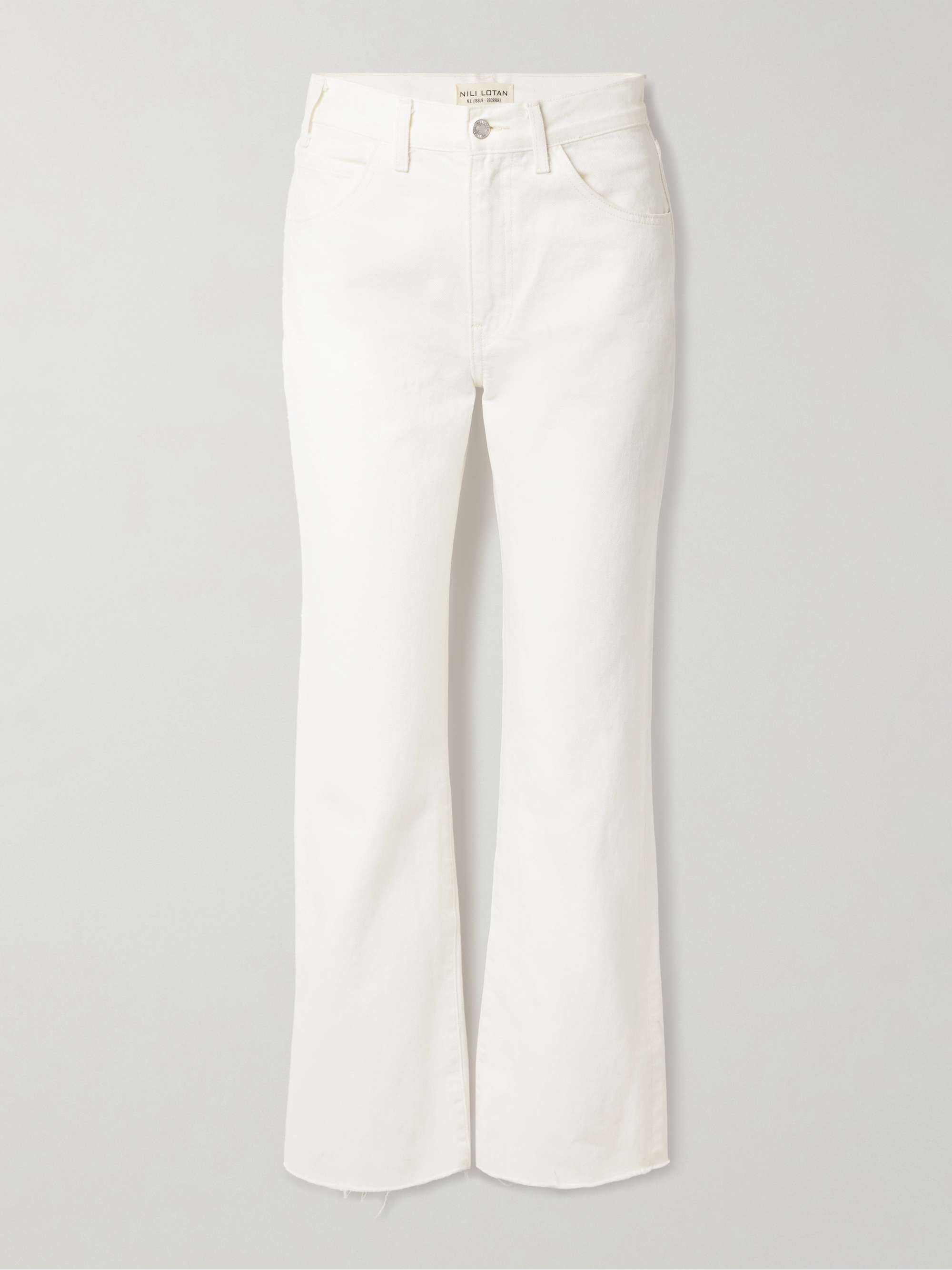 Calla frayed high-rise straight-leg jeans view