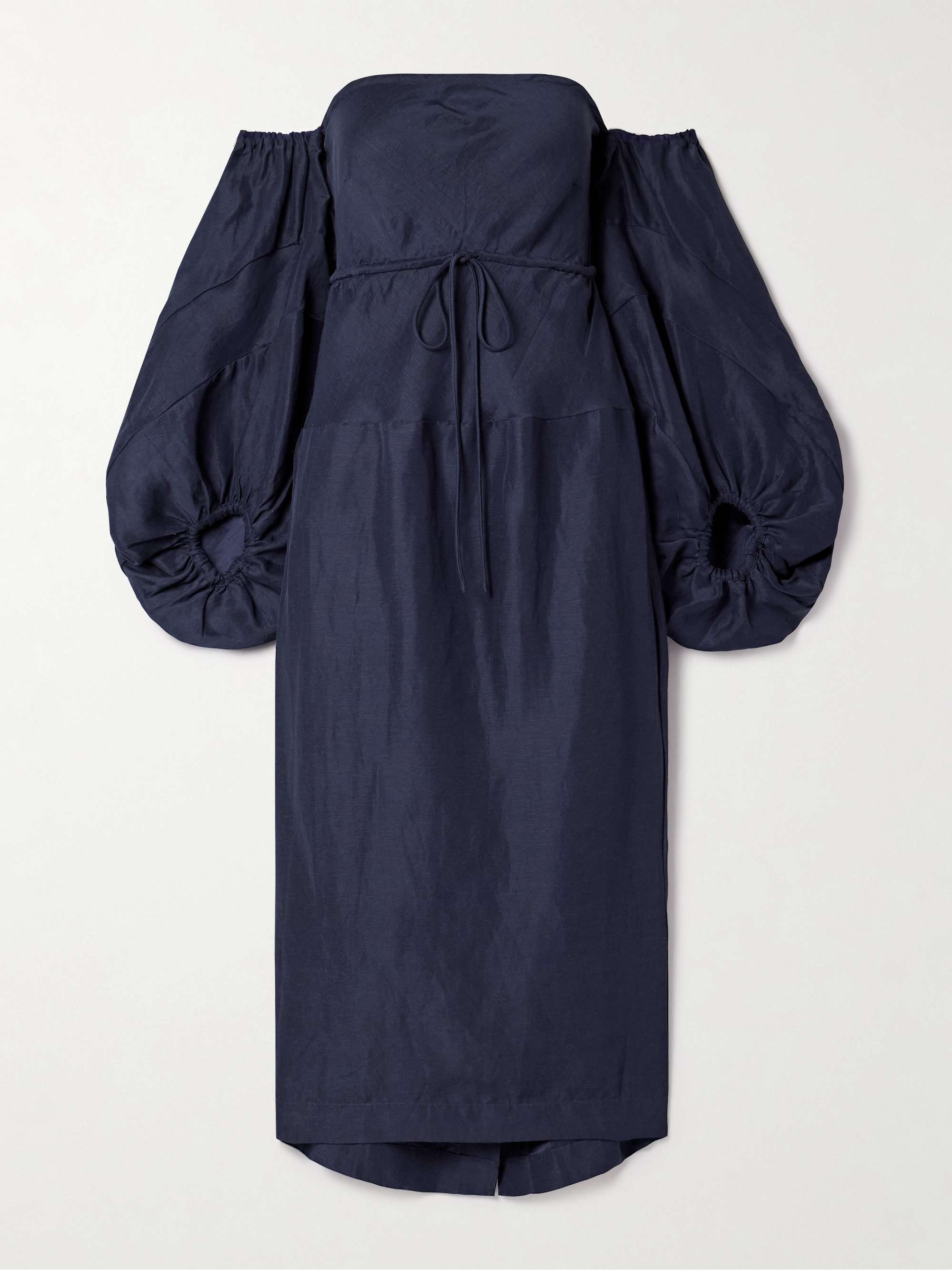 Off-the-shoulder taffeta midi dress view