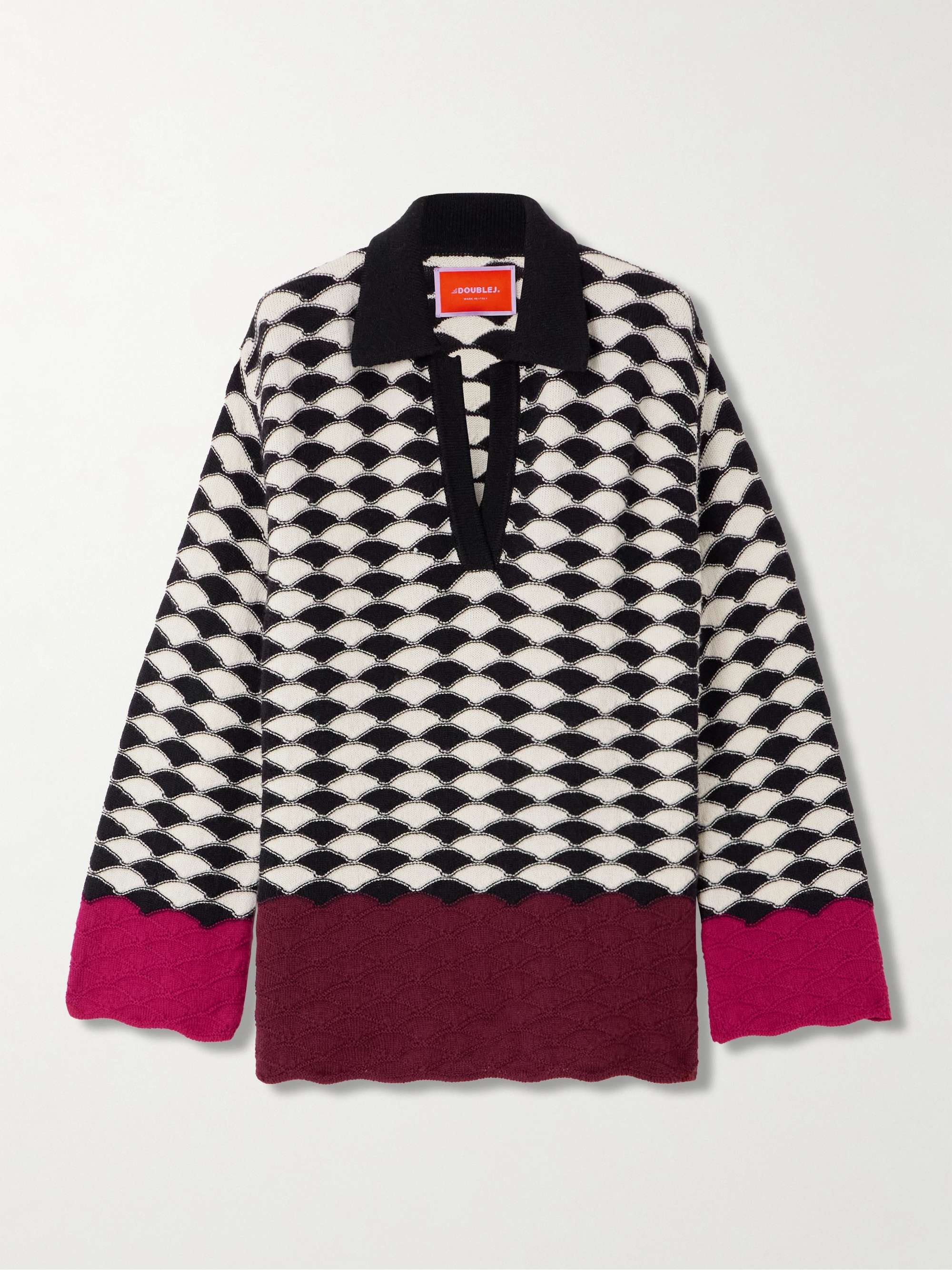 Jacquard-knit wool sweater view