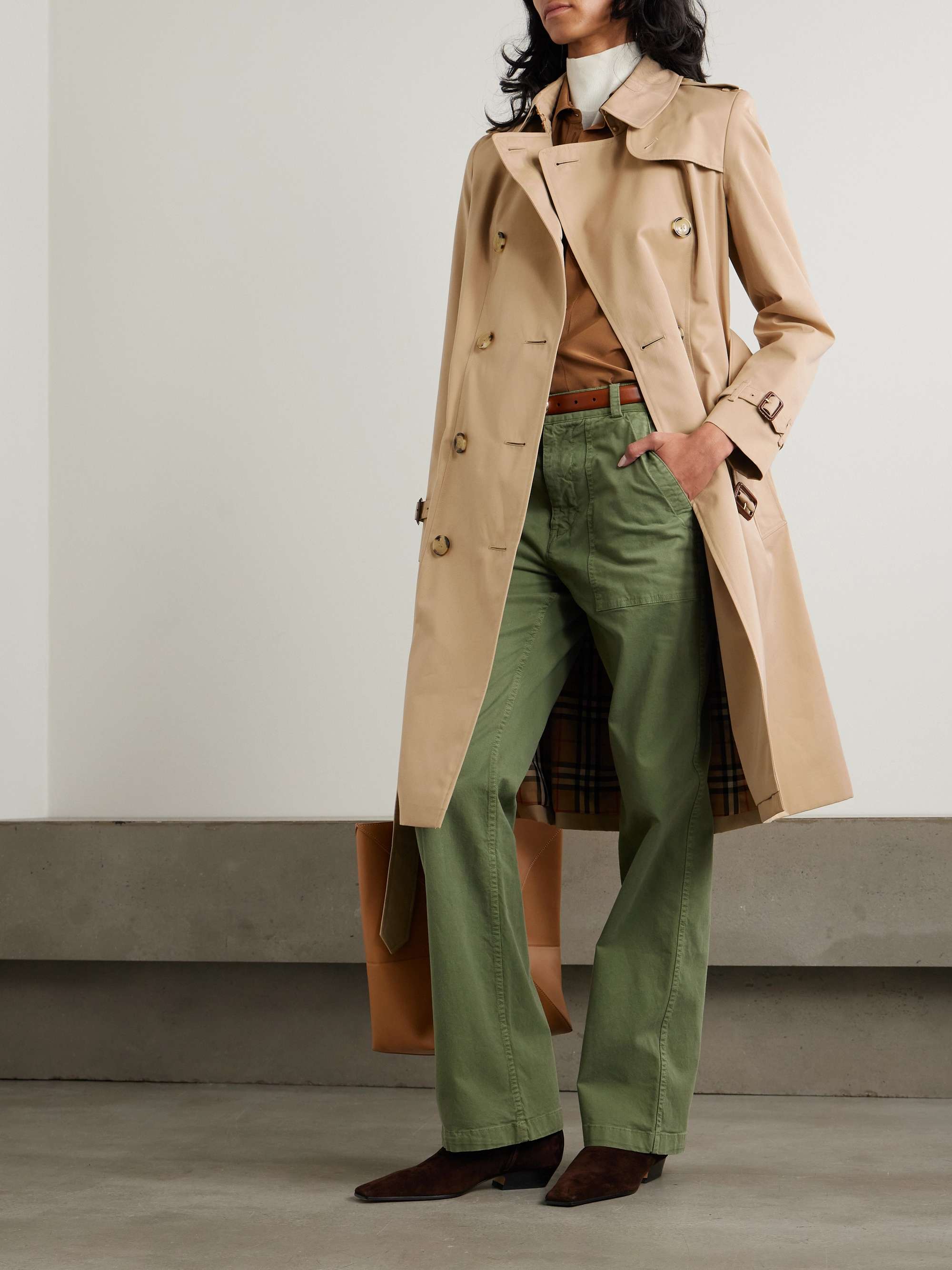 Chelsea Long organic cotton-gabardine trench coat view