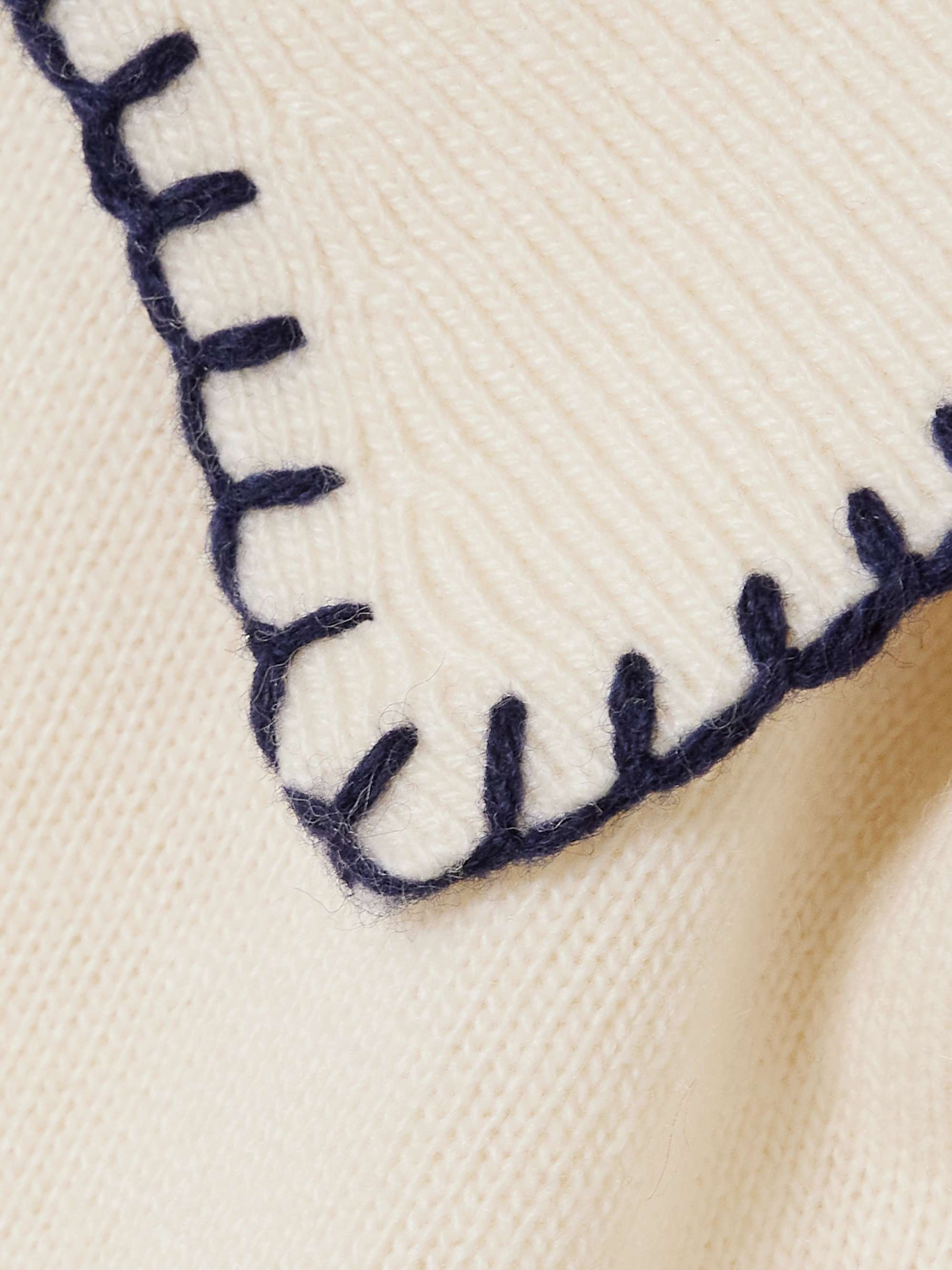 Windsor cropped embroidered wool-blend polo shirt view