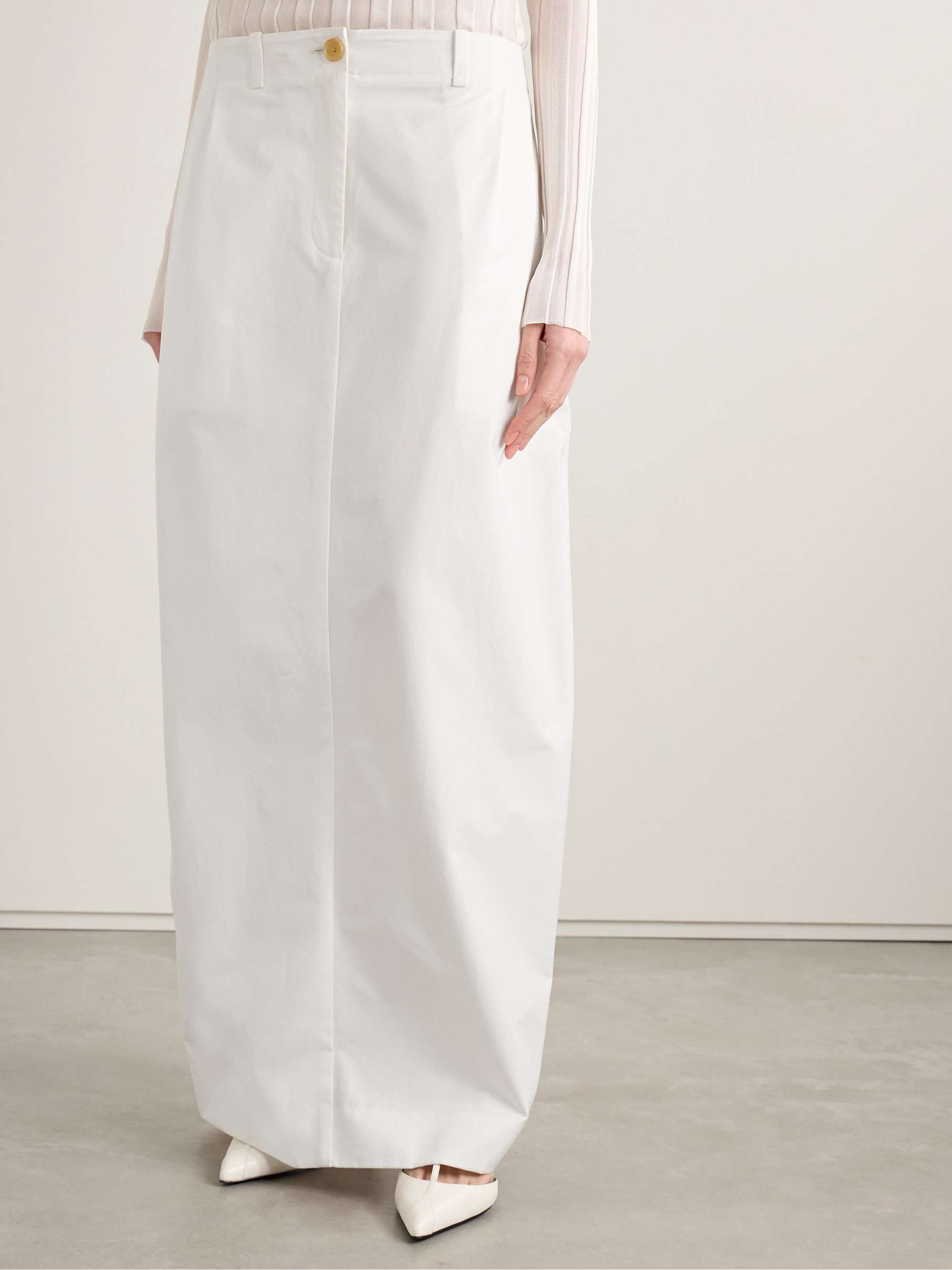 Lucian pleated cotton-poplin maxi skirt view