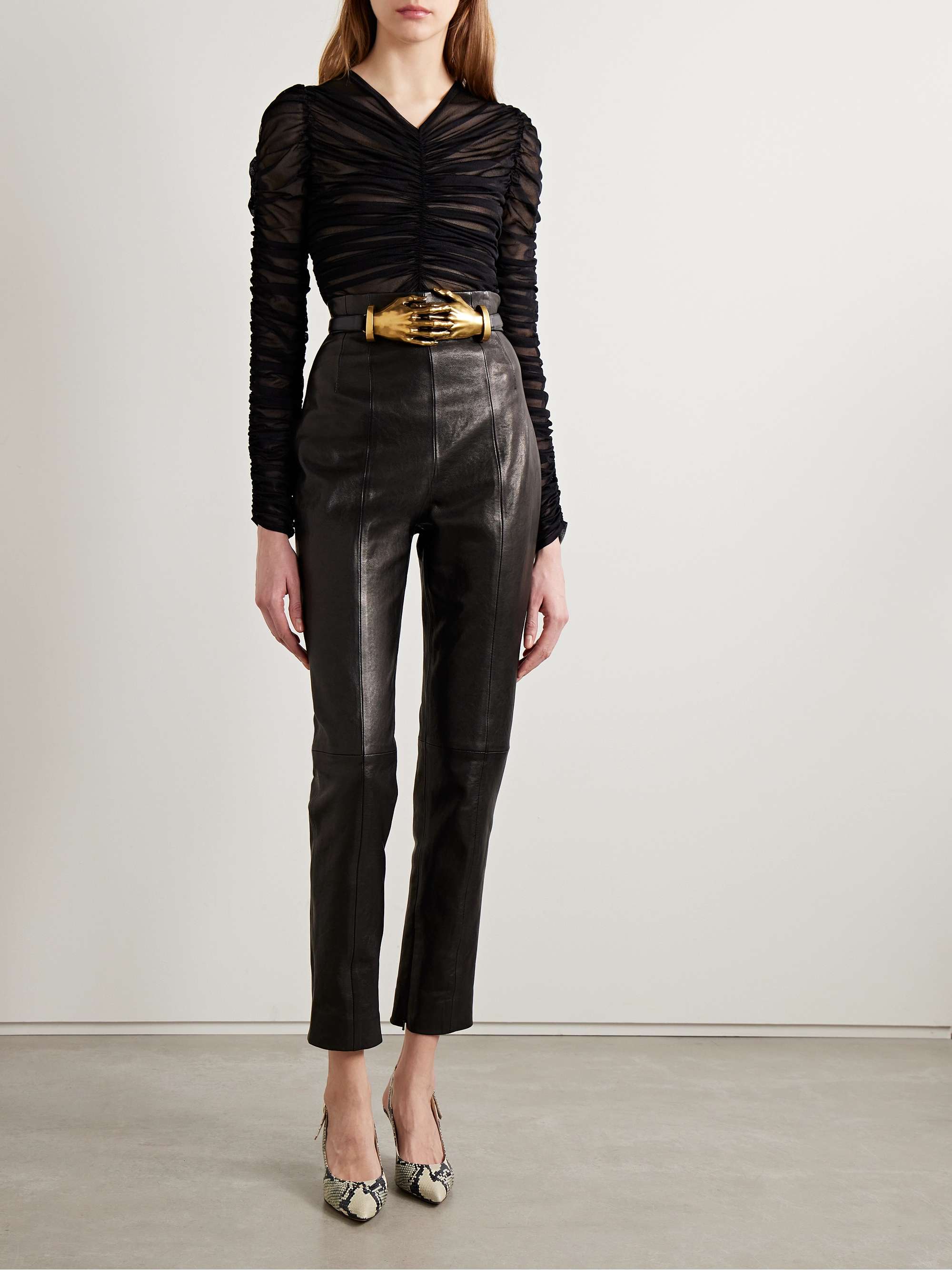 Lenn high-rise leather pants view
