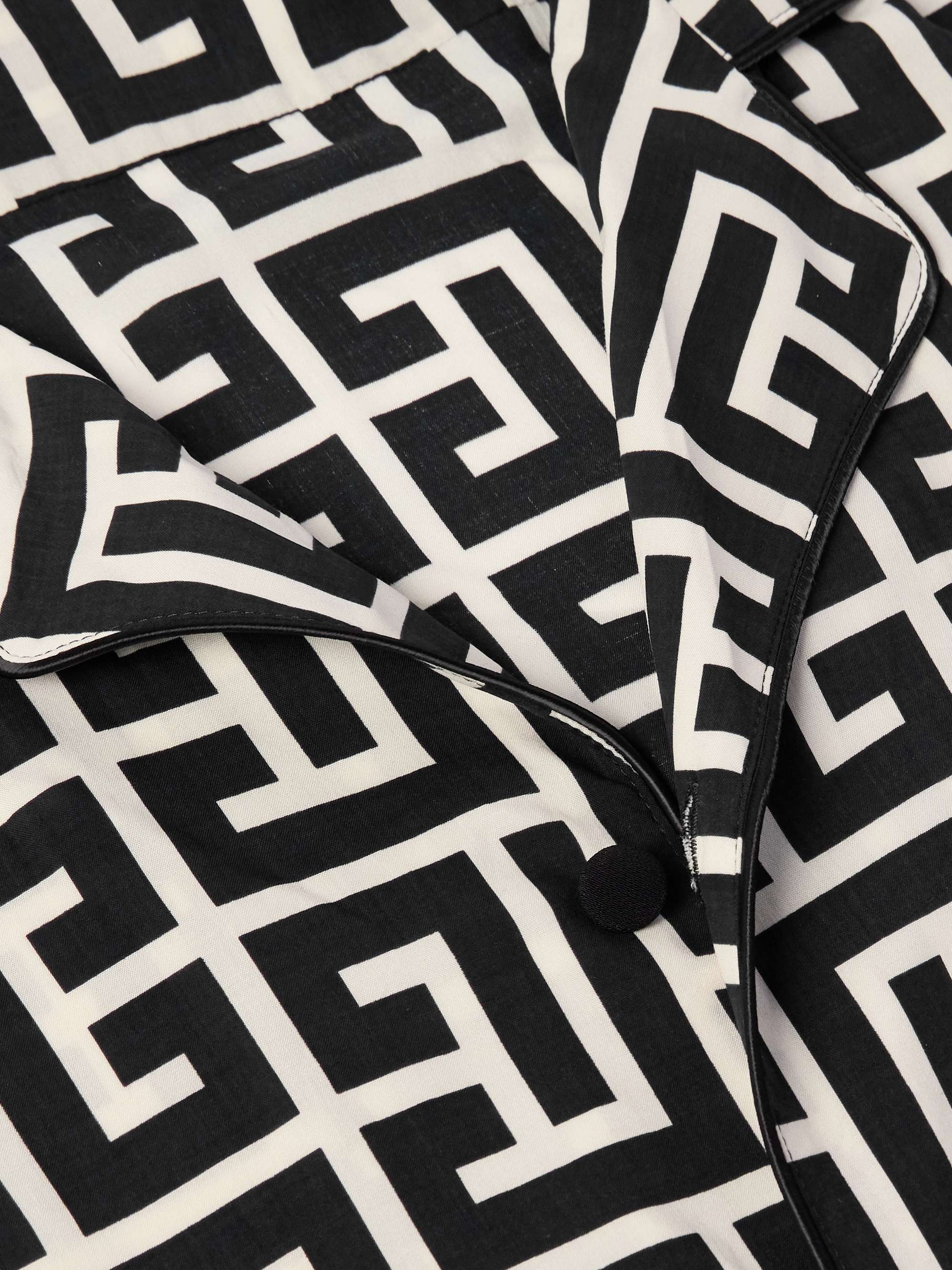 Camp-Collar Logo-Print Satin Shirt view