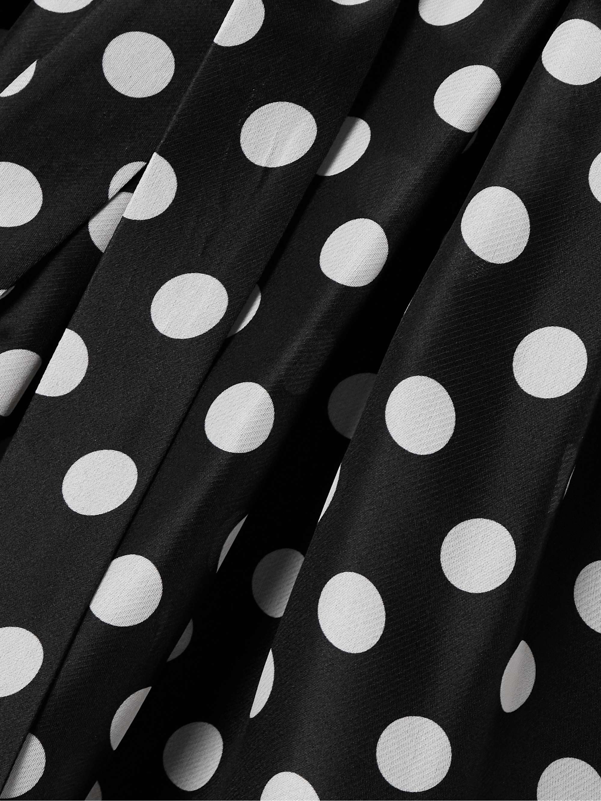 Belted pleated polka-dot silk-gazar midi shirt dress view