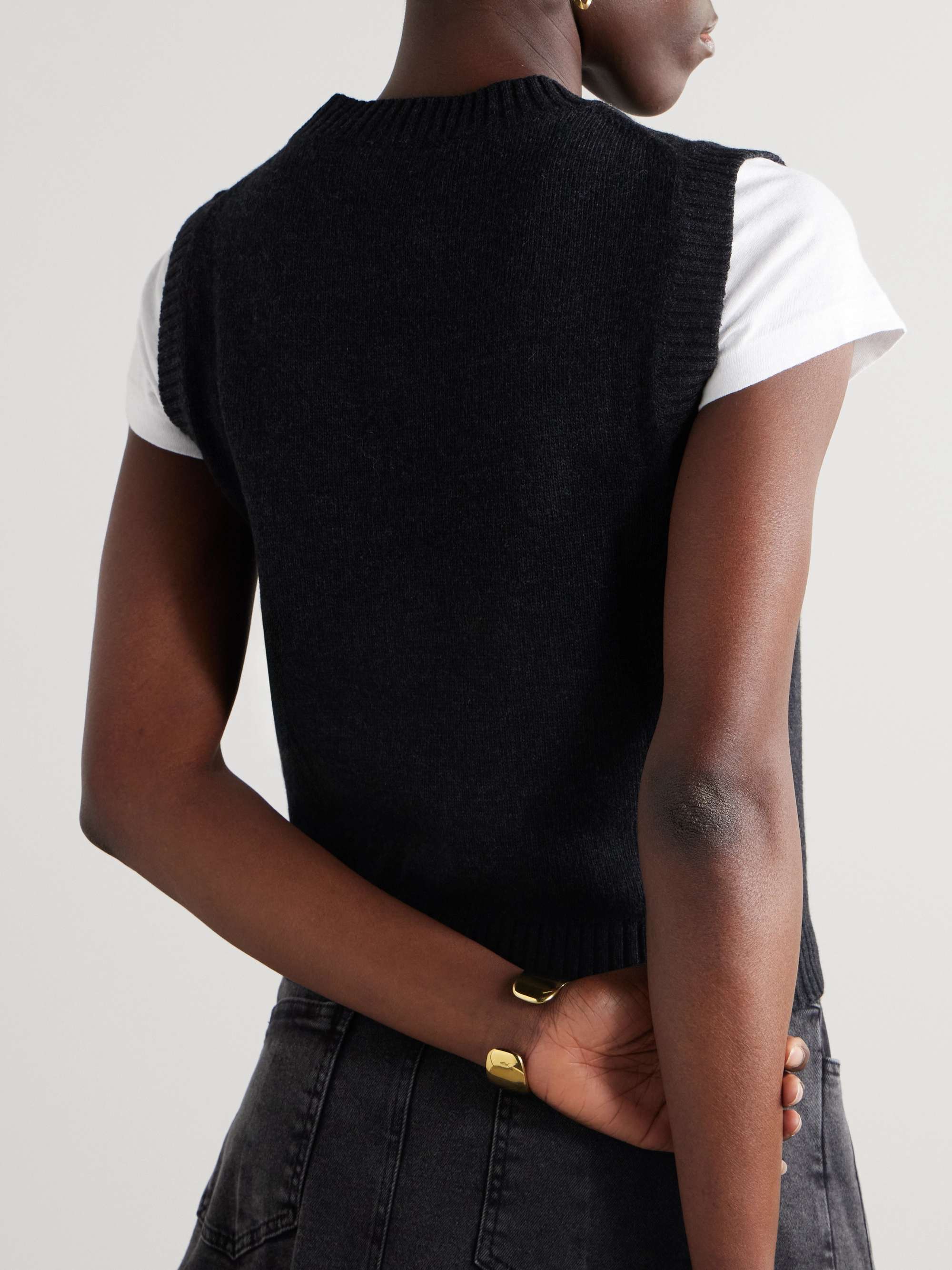 Intarsia-knit wool-blend vest view