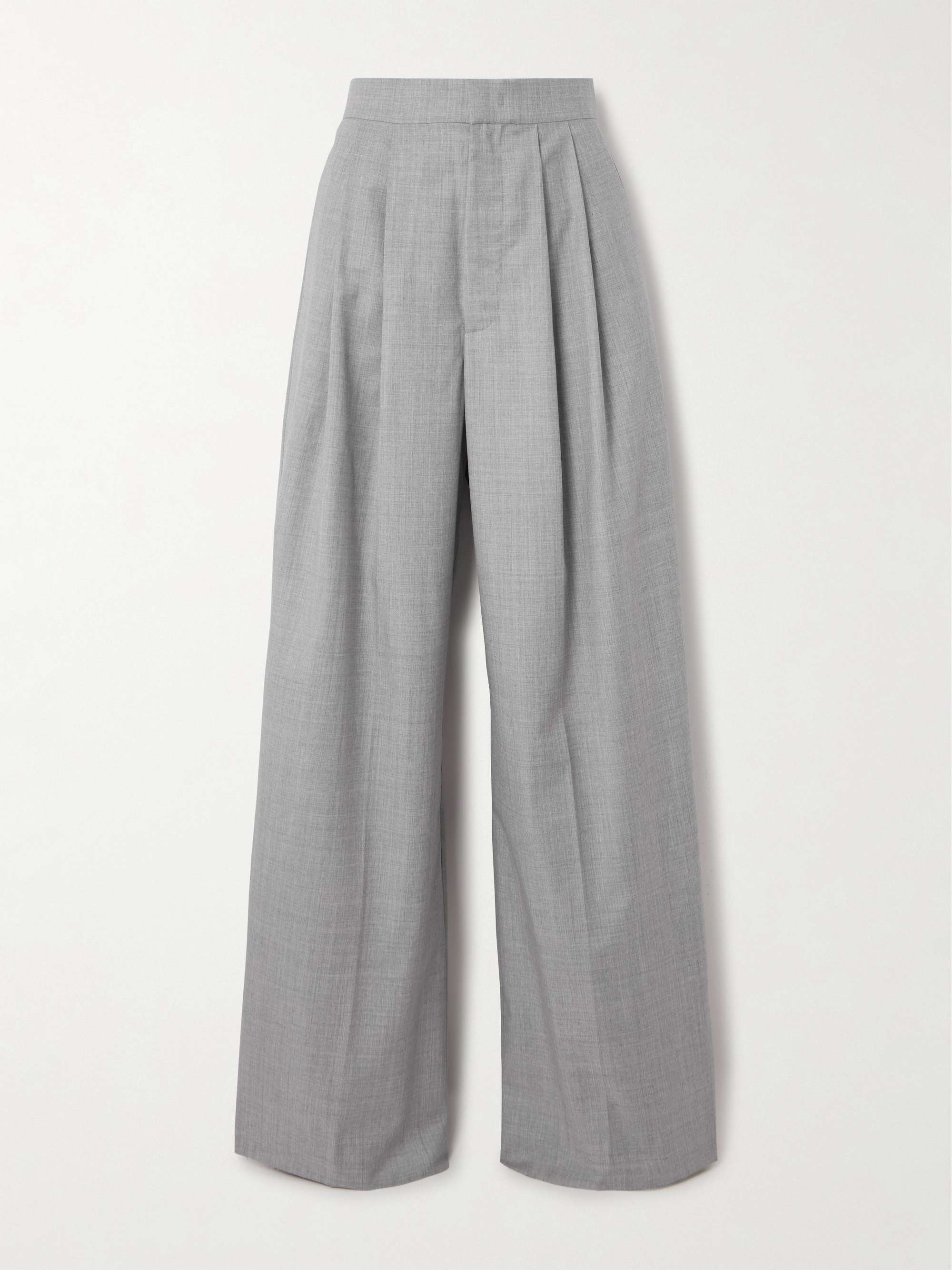 Lauren pleated wool wide-leg pants view