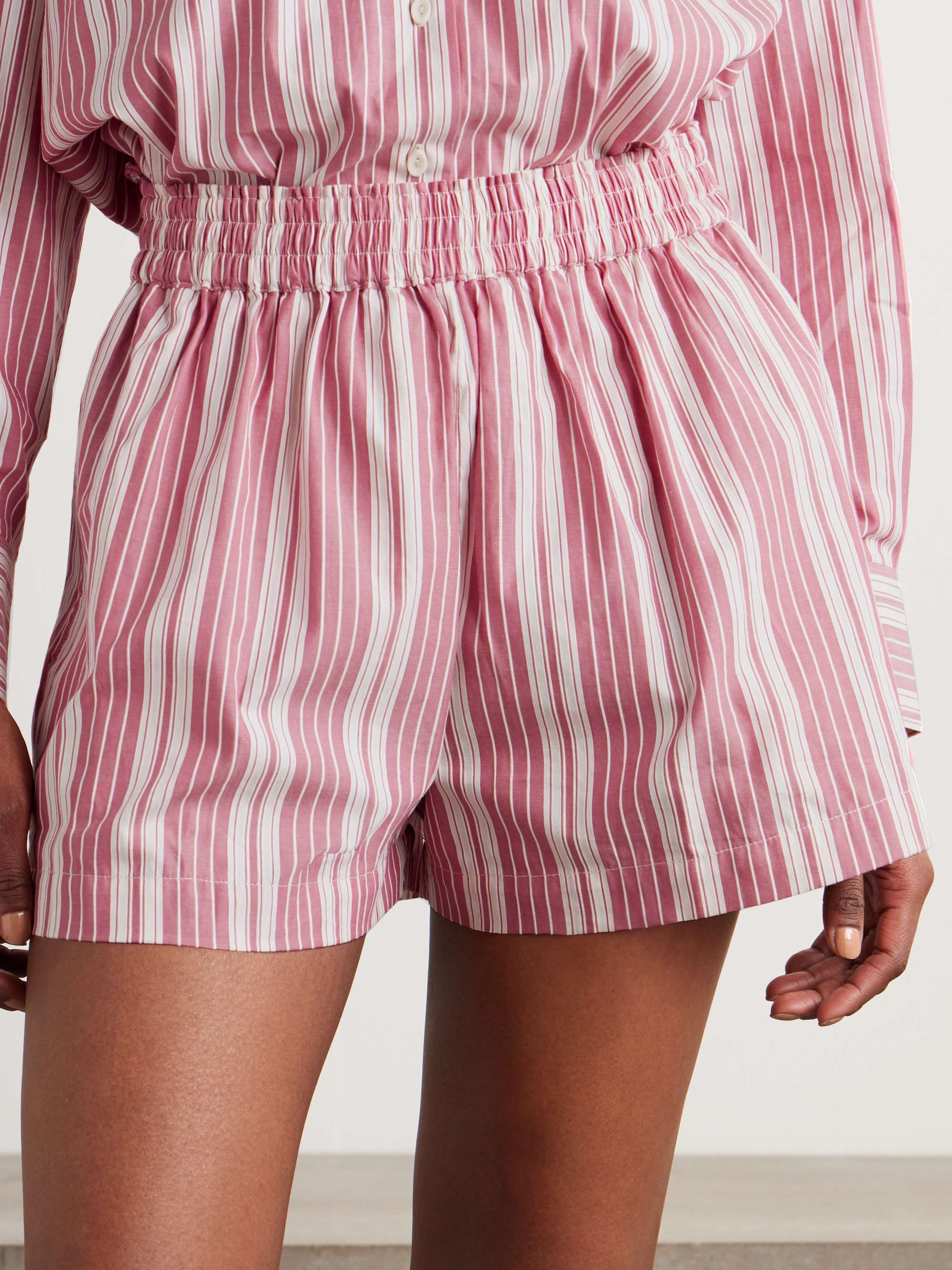 Elva striped cotton shorts view