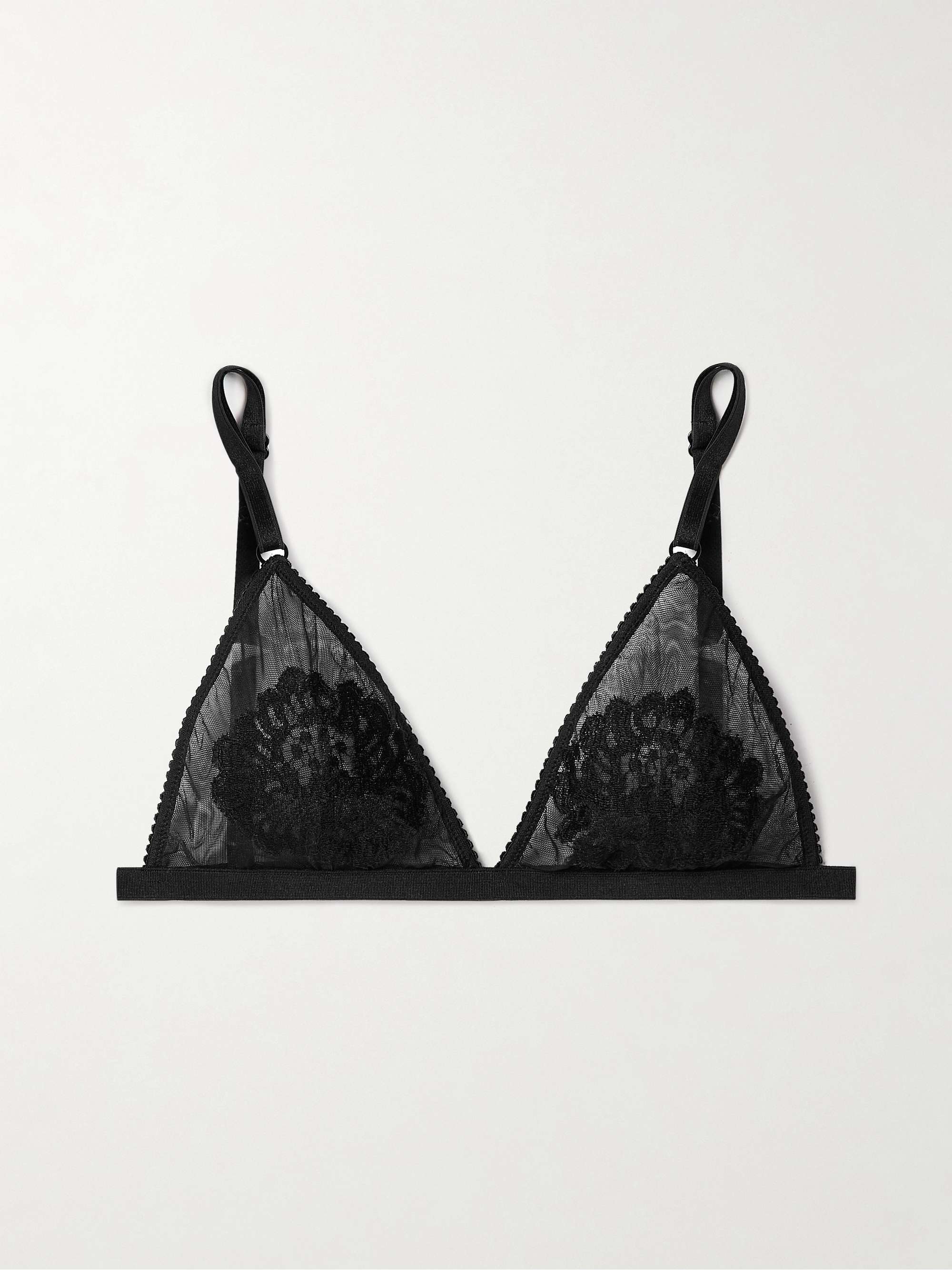 Tulle and lace soft-cup triangle bra view