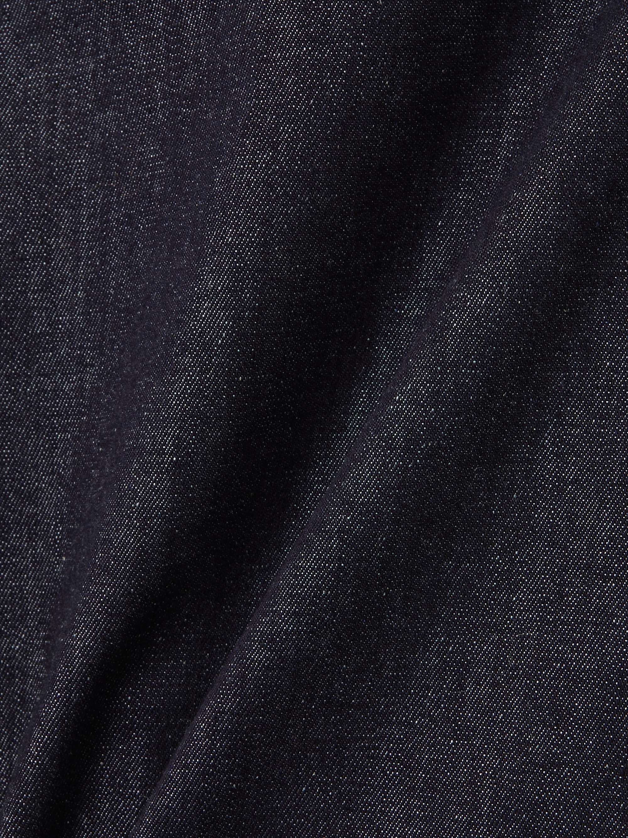 Gathered denim maxi dress view
