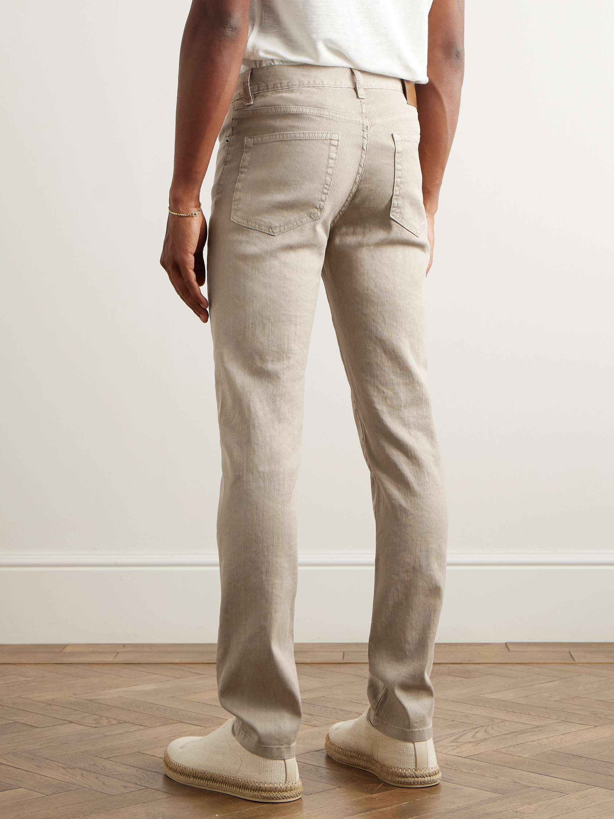 Roccia Slim-Fit Straight-Leg Linen-Blend Trousers view