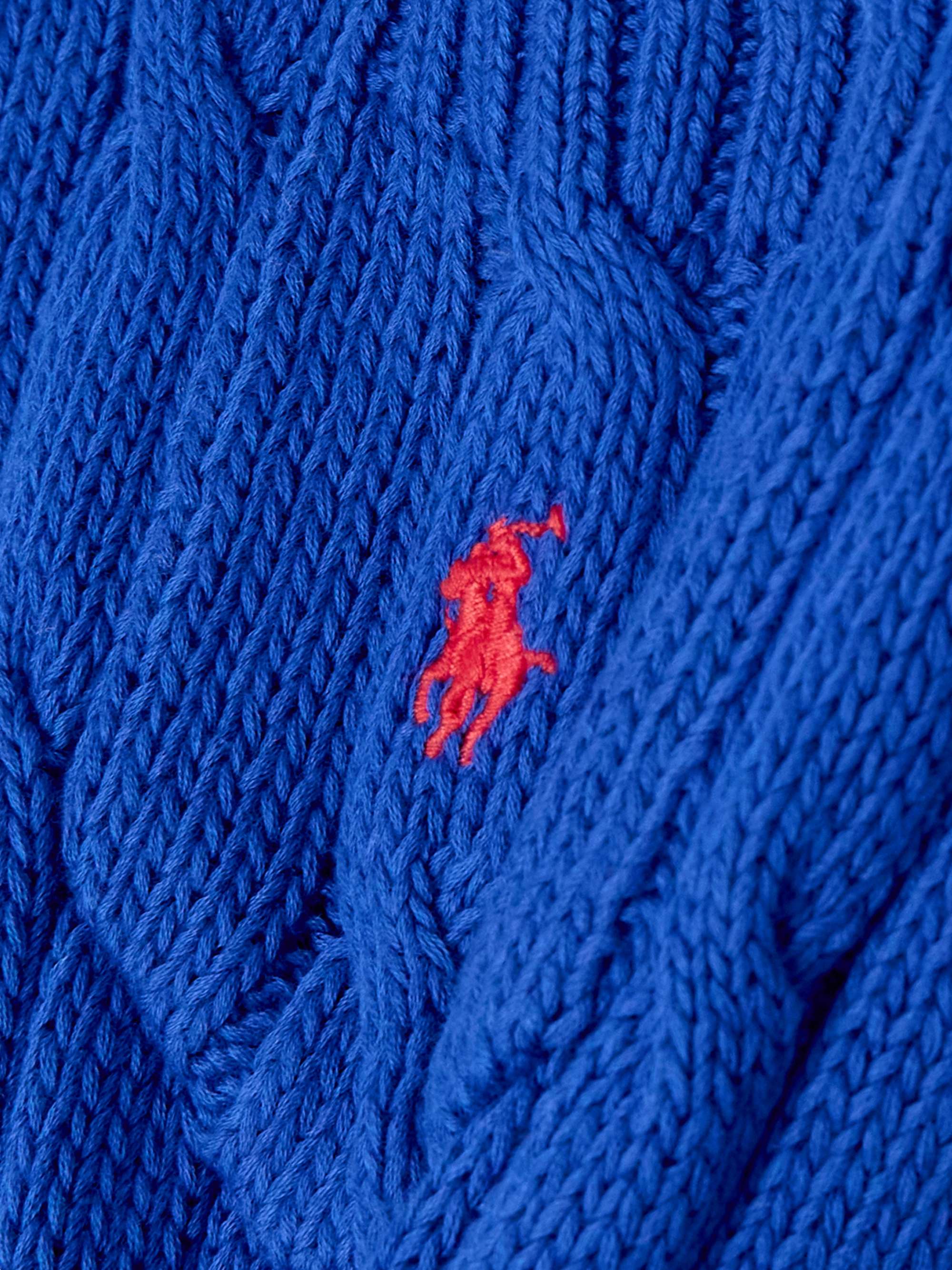 Embroidered cable-knit cotton sweater view