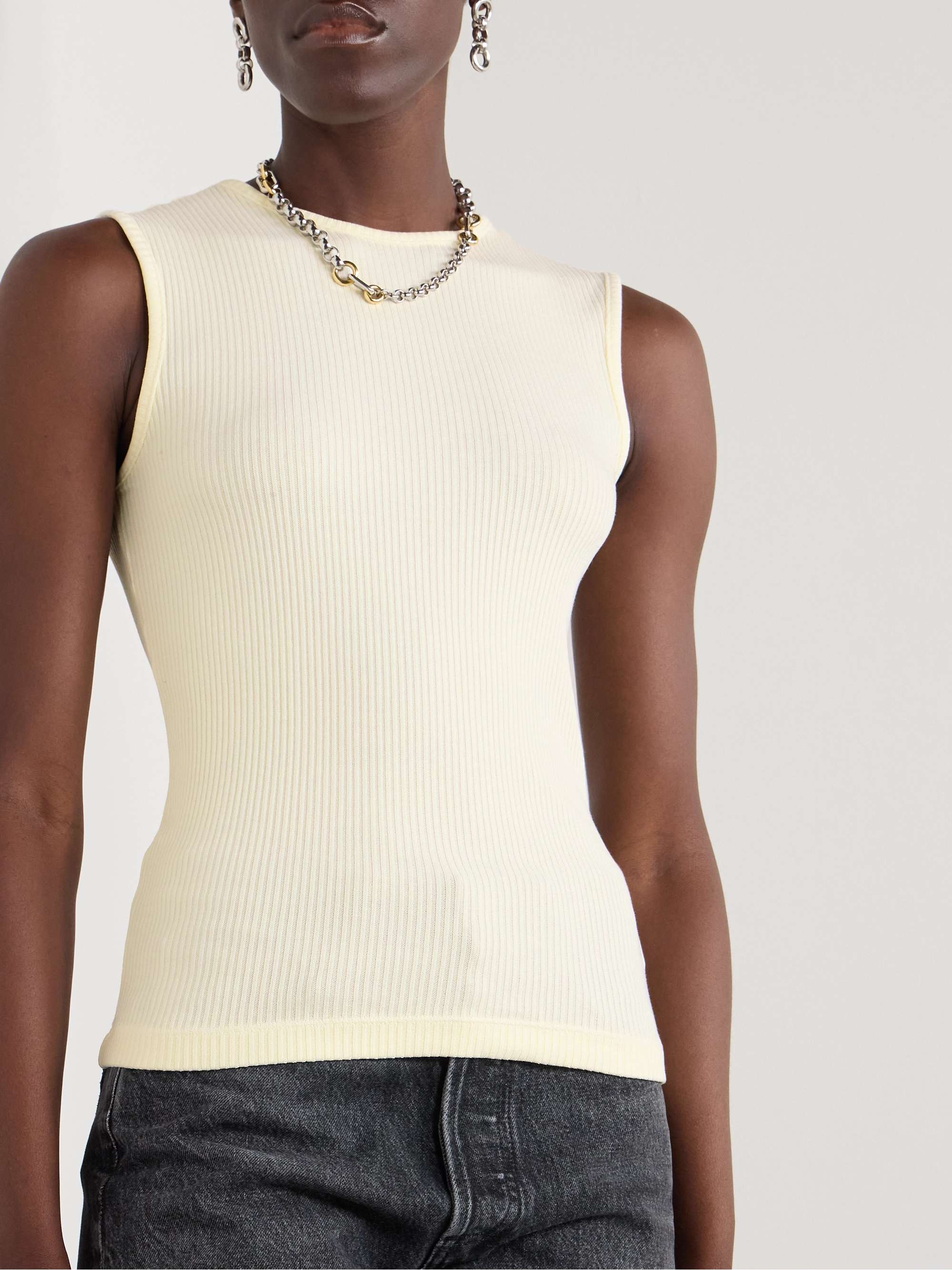 Binx ribbed stretch-Lyocell and organic cotton-blend tank view