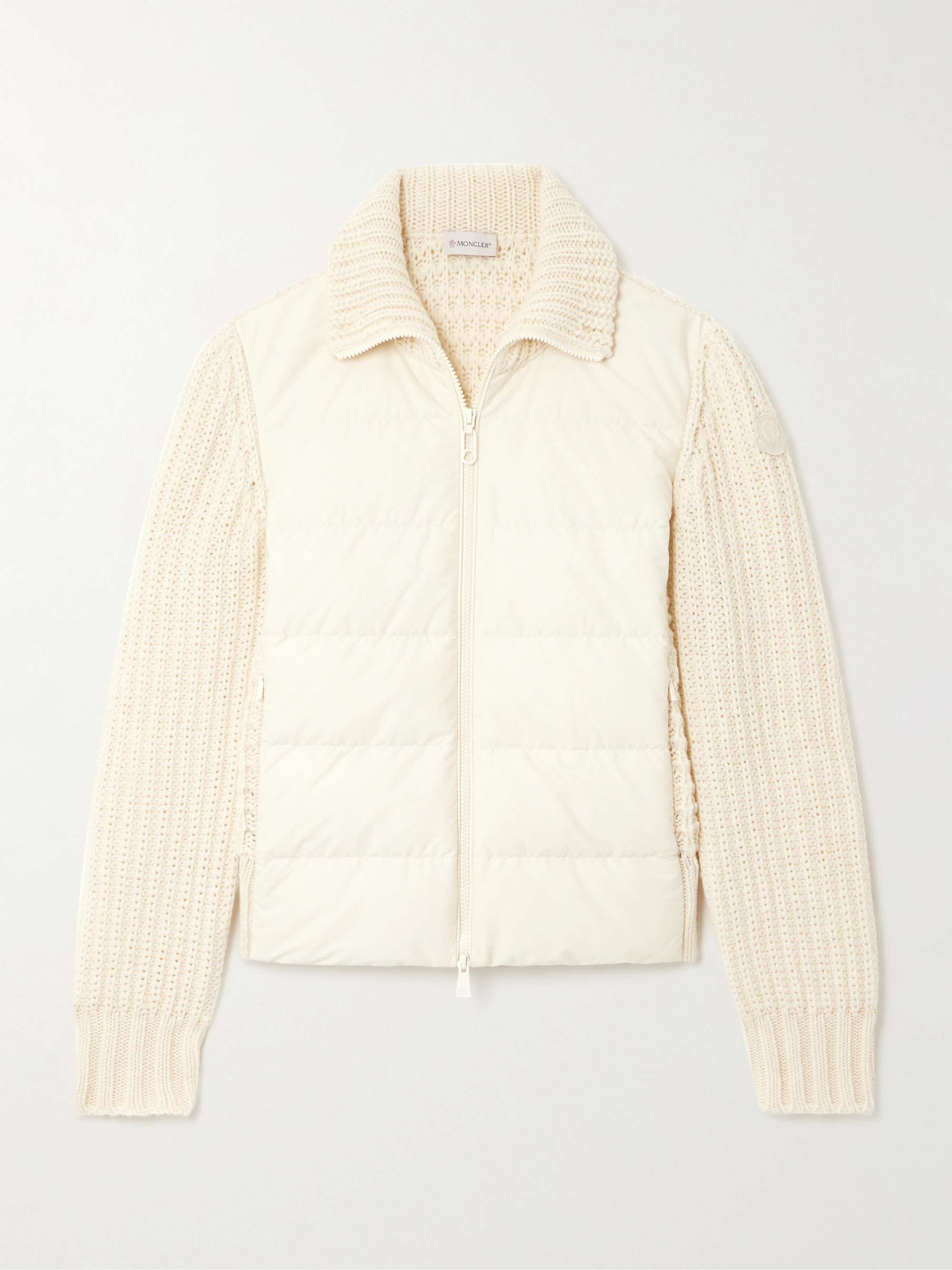 Appliquéd quilted shell-trimmed wool and cashmere-blend down cardigan view