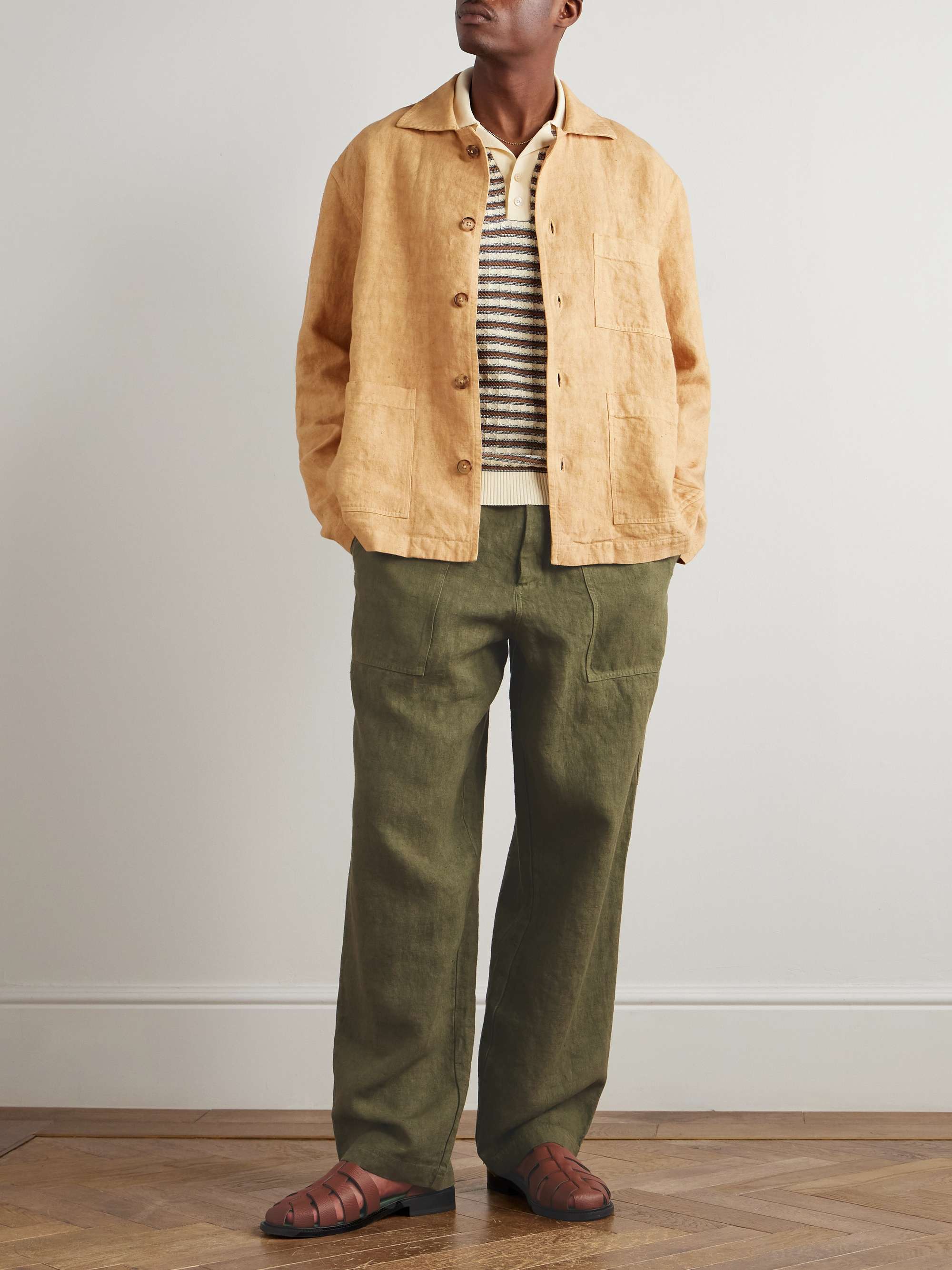 Wide-Leg Linen Trousers view