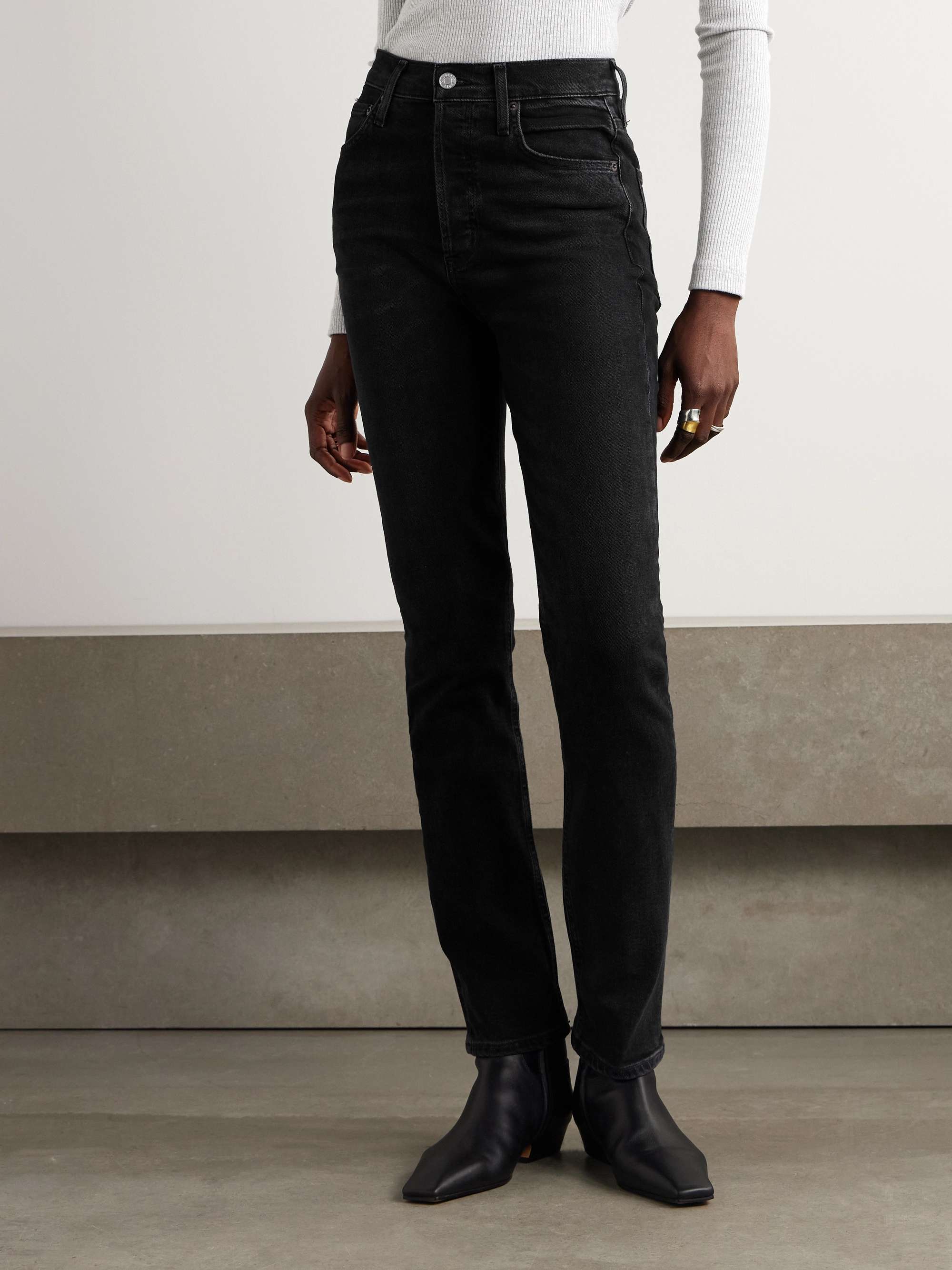 + NET SUSTAIN Freya high-rise slim-leg organic jeans view