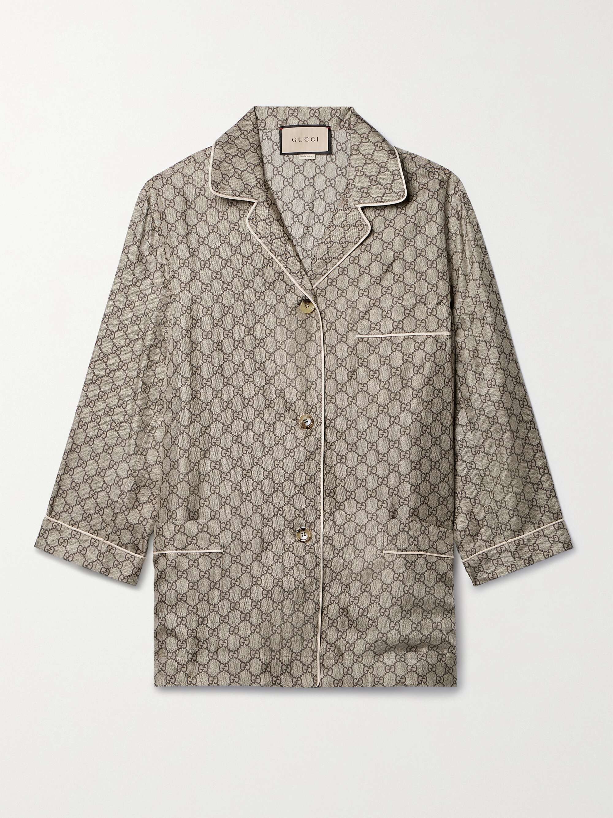 Silk-satin jacquard shirt view
