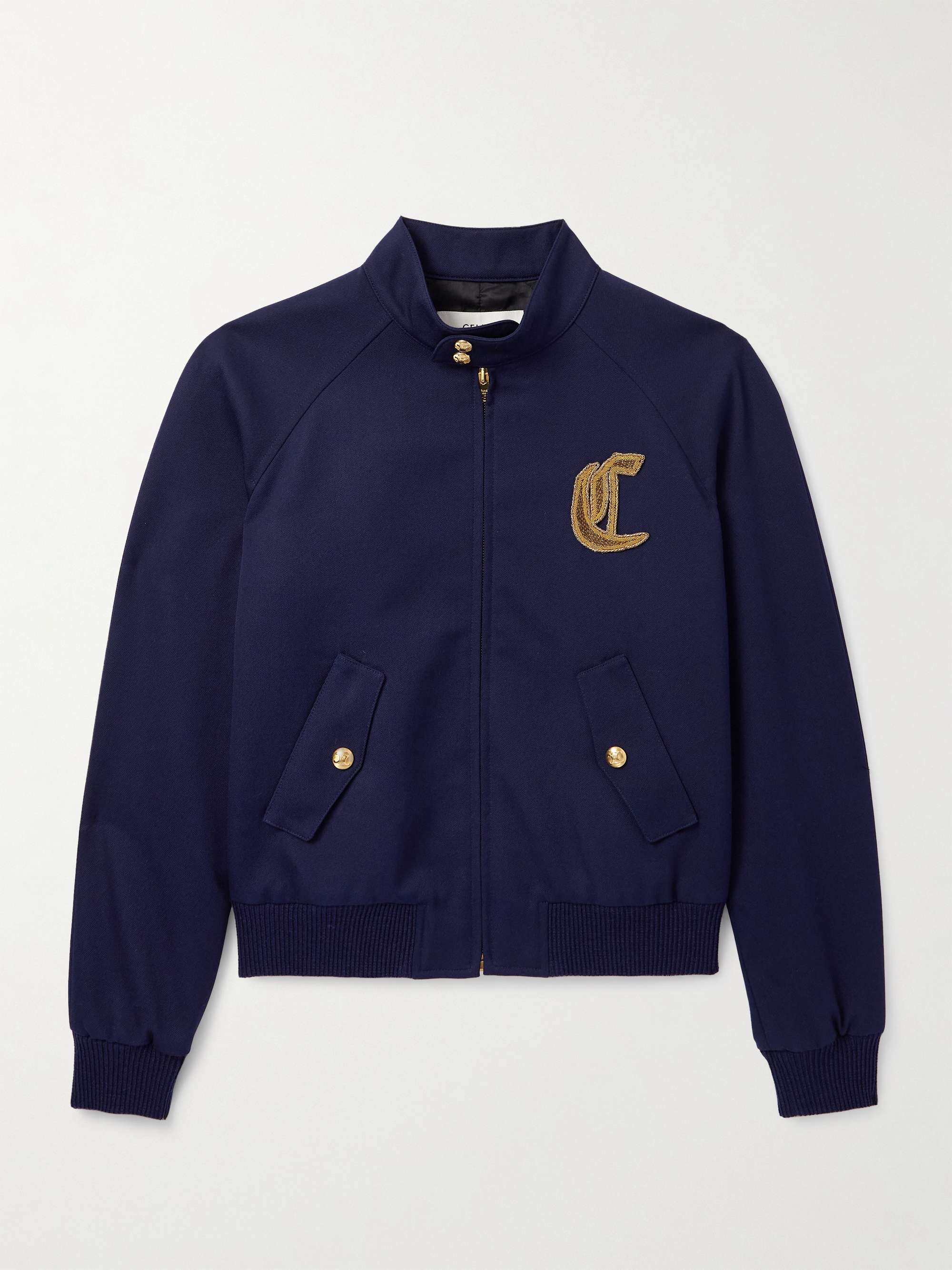 Embroidered Wool-Twill Blouson Jacket view