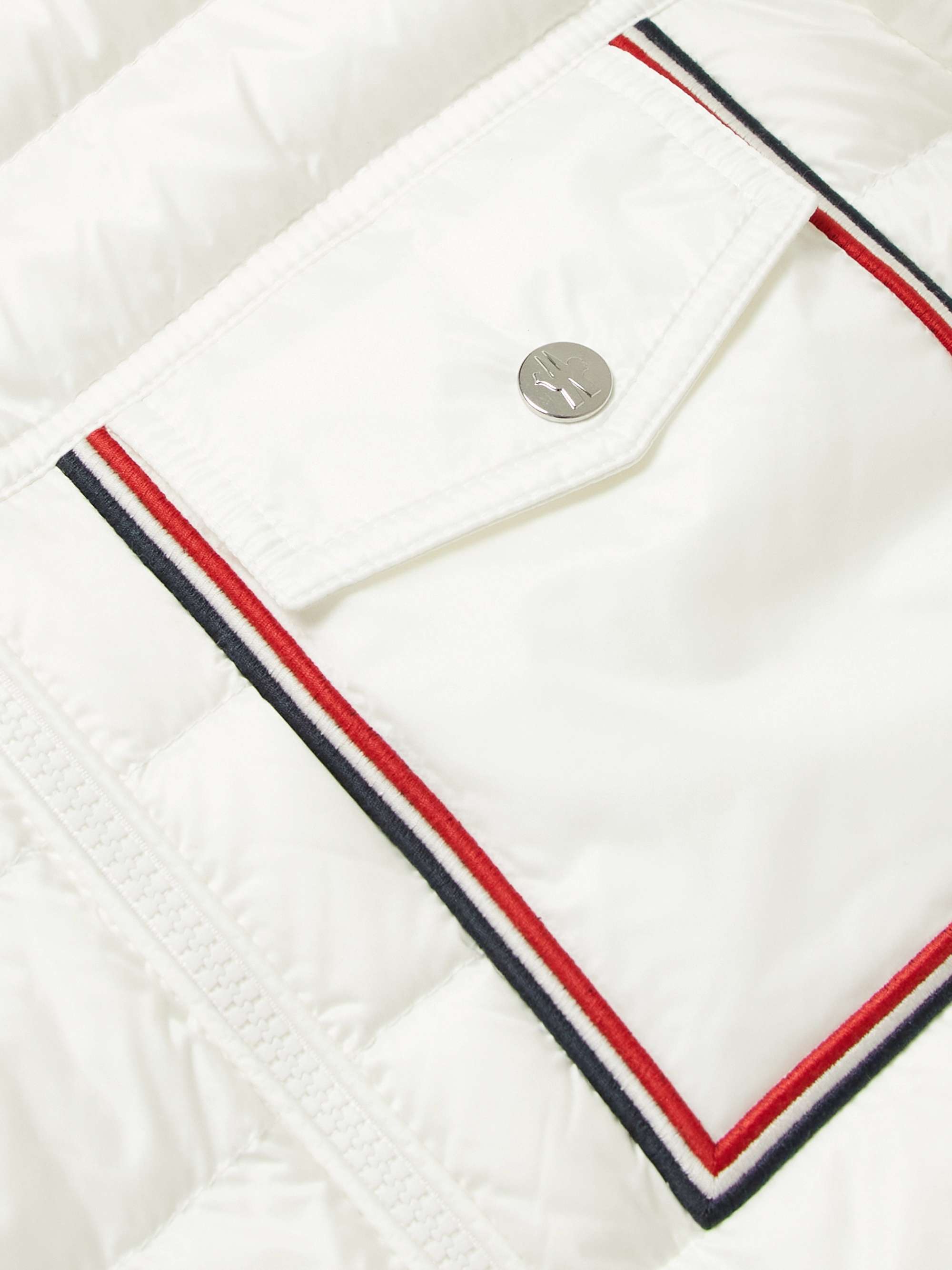 Lihou Grosgrain-Trimmed Quilted Shell Hooded Down Jacket view