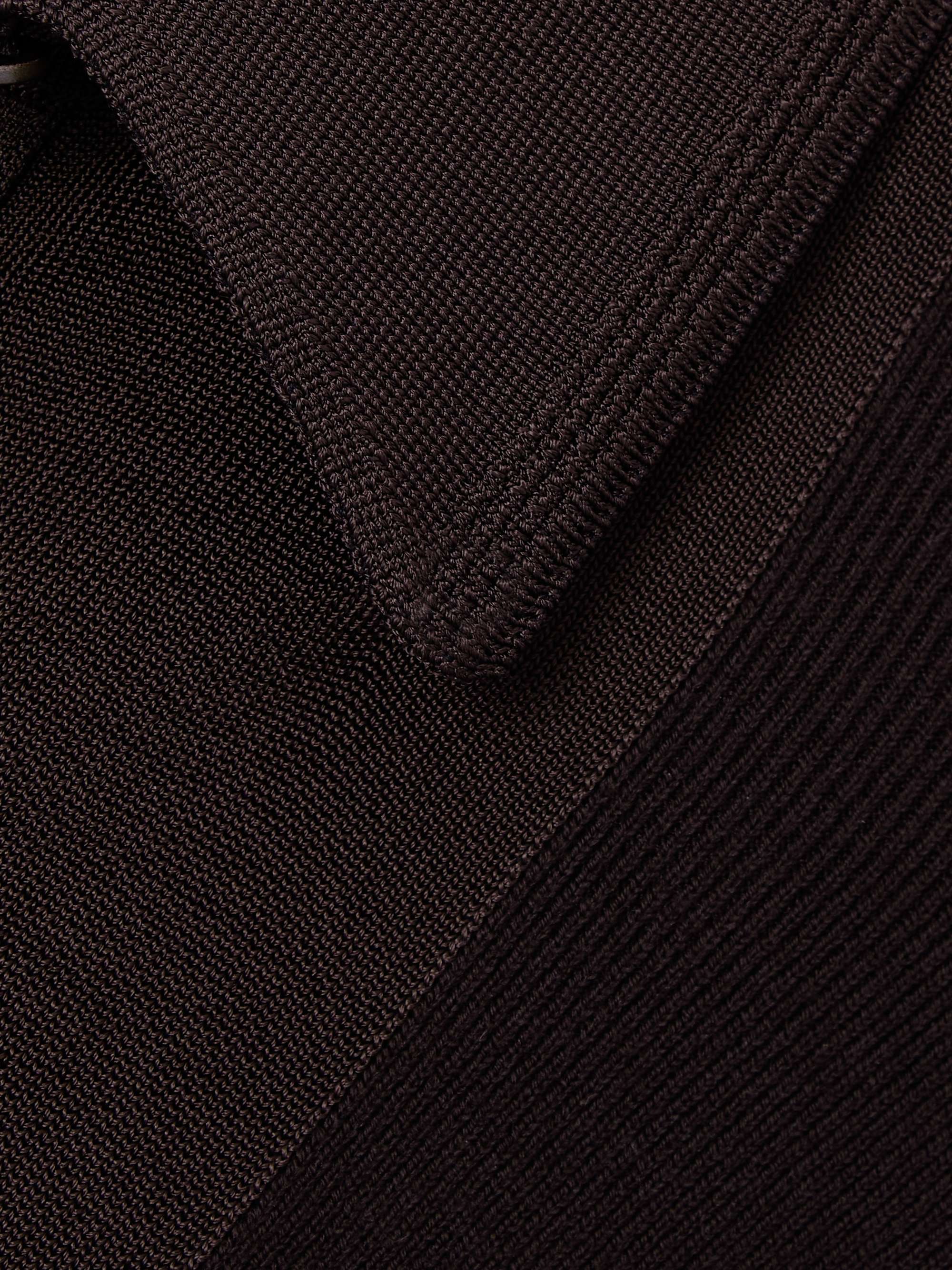 Ribbed wool-blend polo gown view