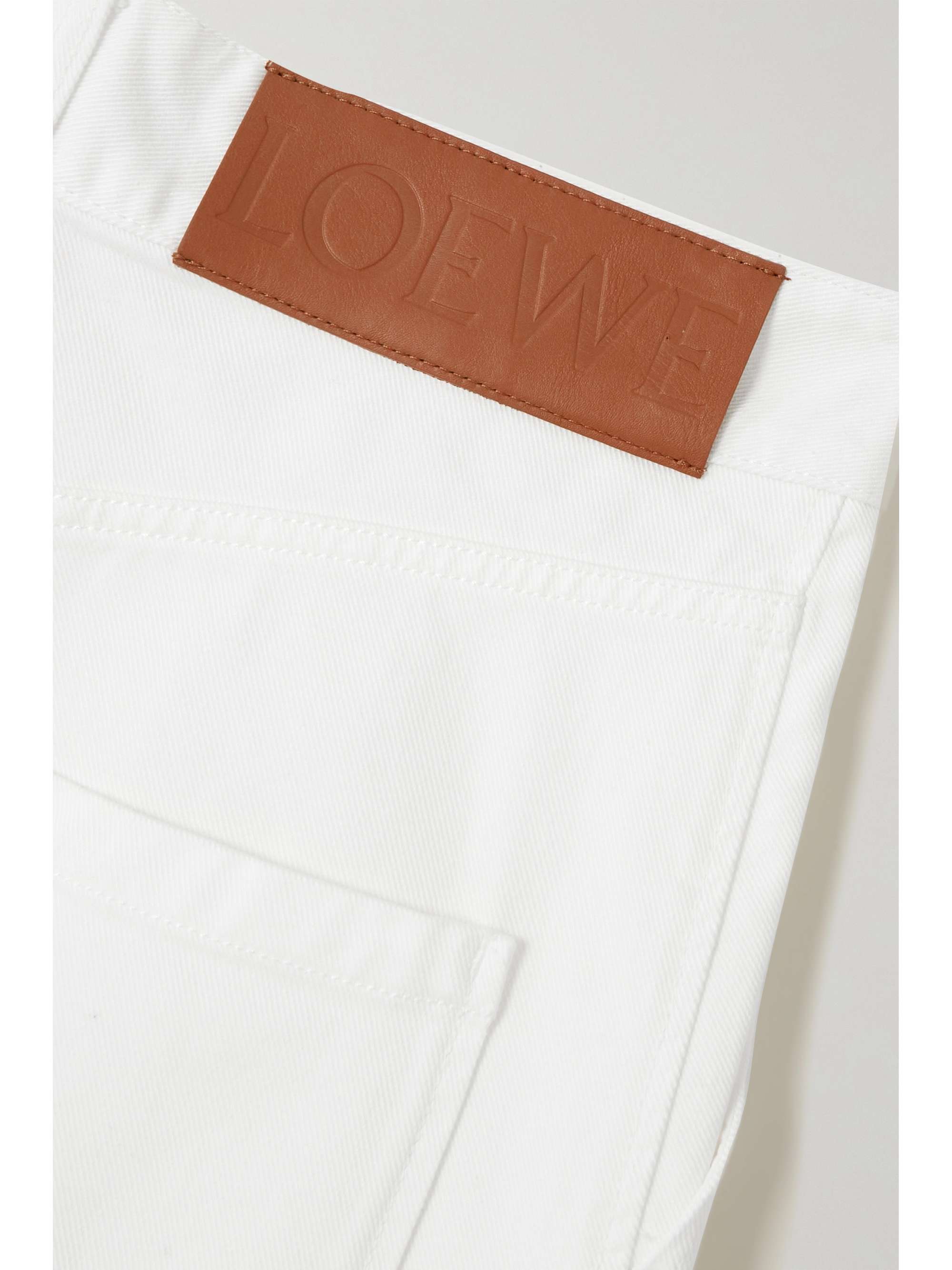 + Paula's Ibiza leather-trimmed embroidered high-rise wide-leg jeans view