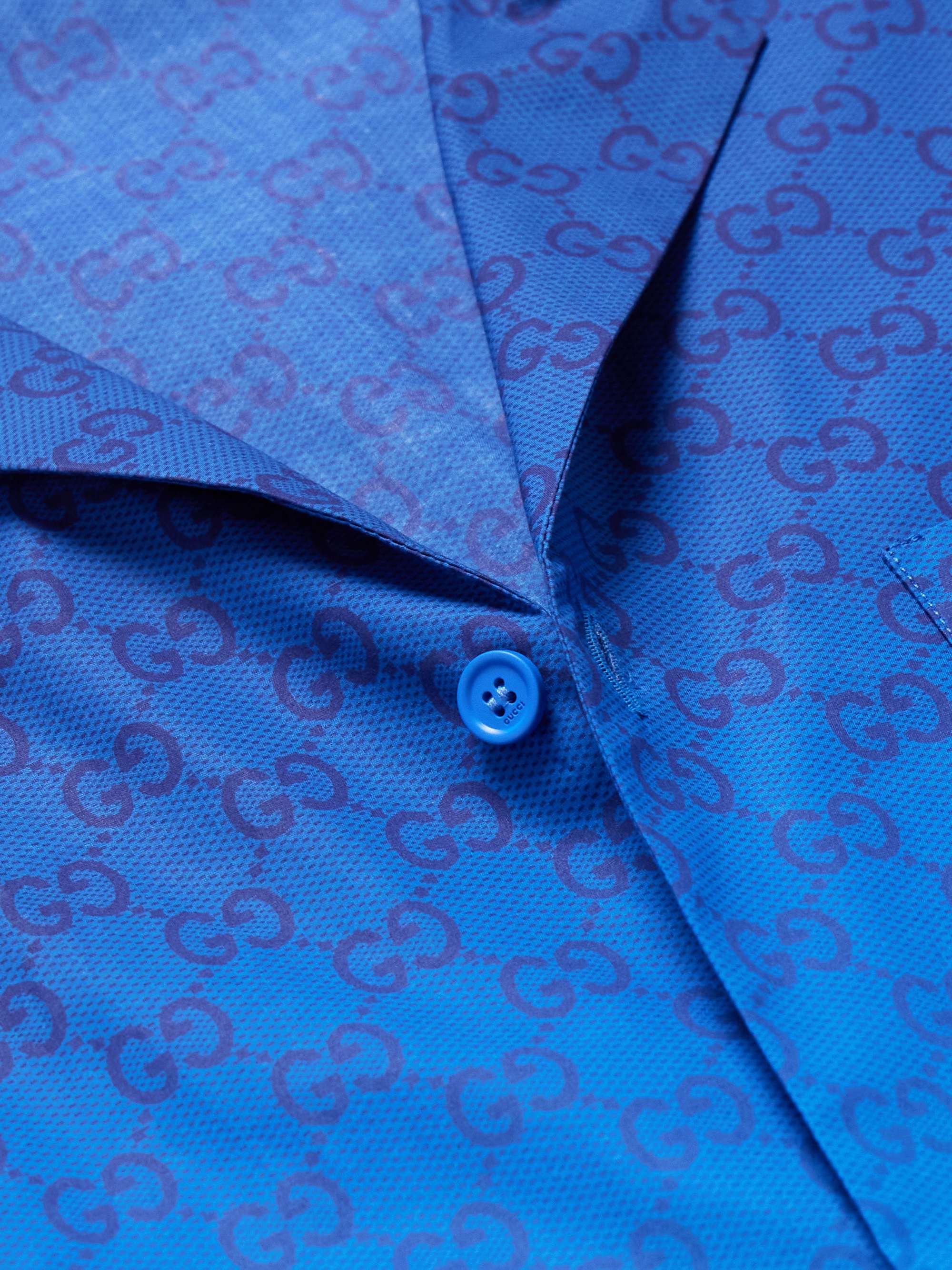 Dégradé Logo-Print Cotton-Mesh Shirt view