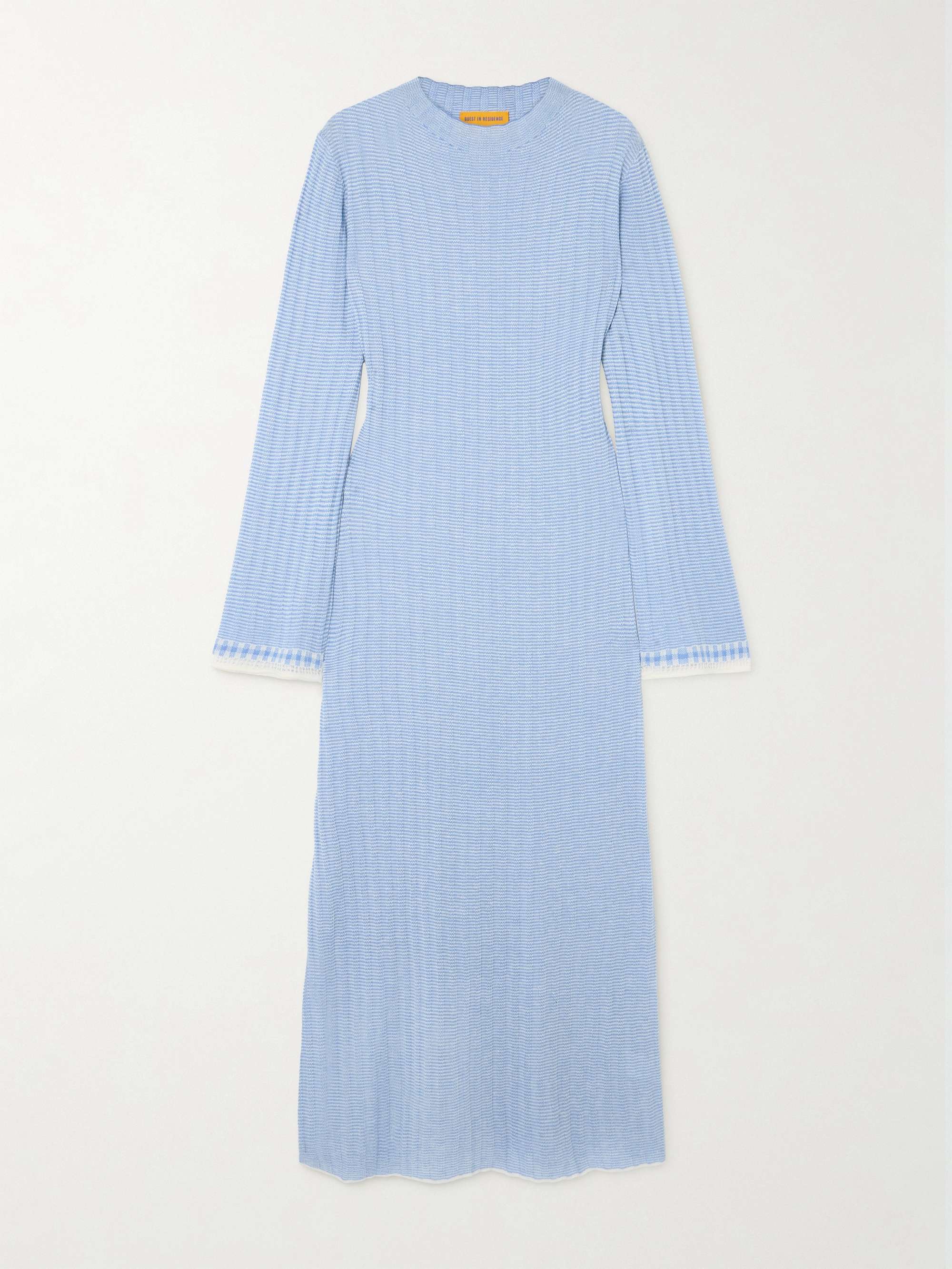 Striped silk and linen-blend maxi dress view