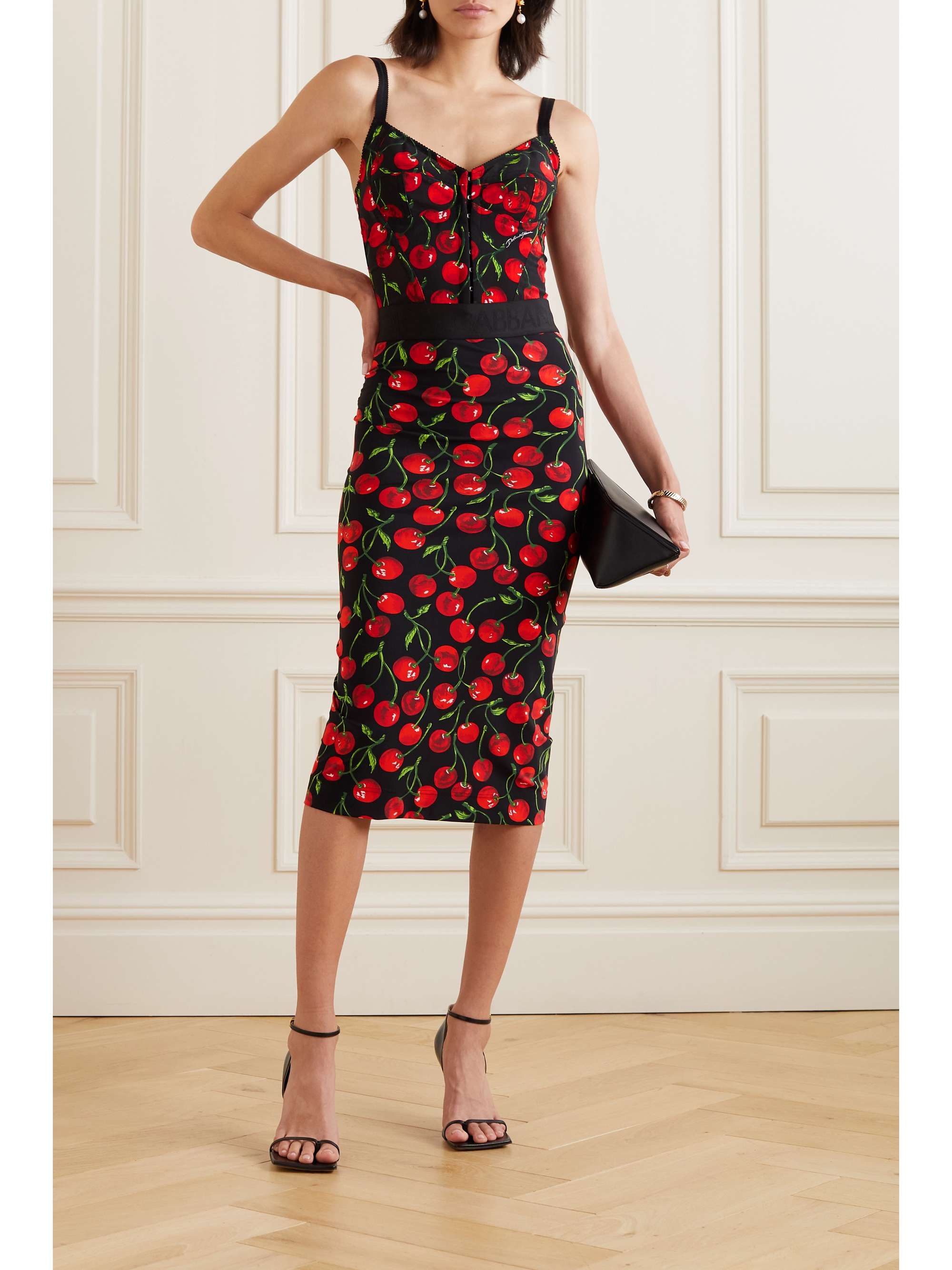 Printed stretch-jersey skirt view