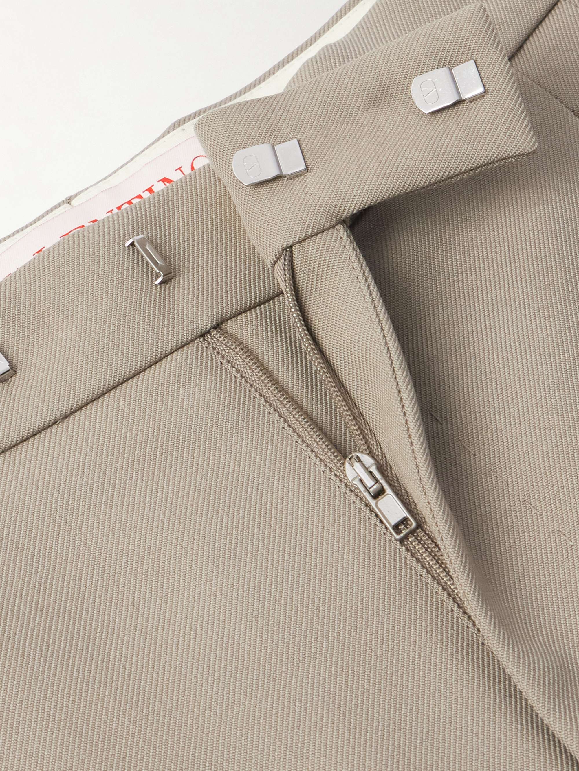 Wide-Leg Pleated Wool-Gabardine Trousers view