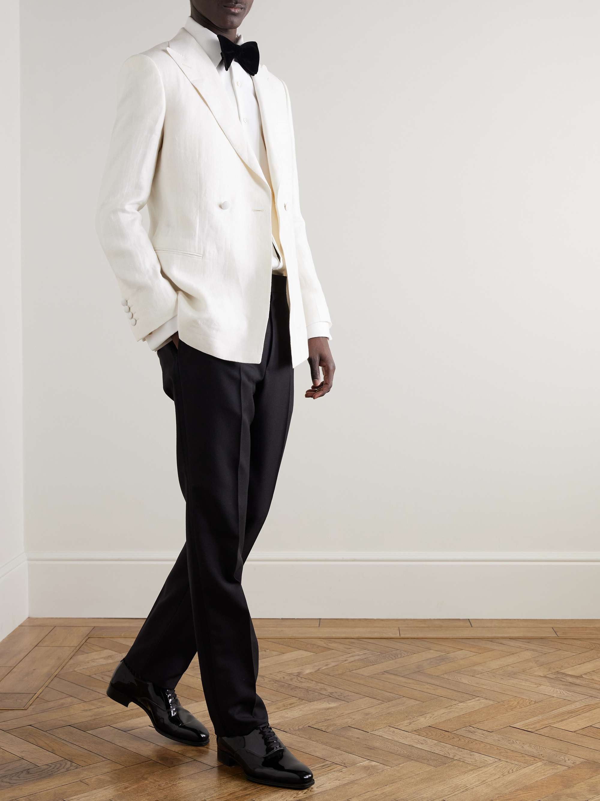 Eggsy's Black Wool and Mohair-Blend Tuxedo Trousers view