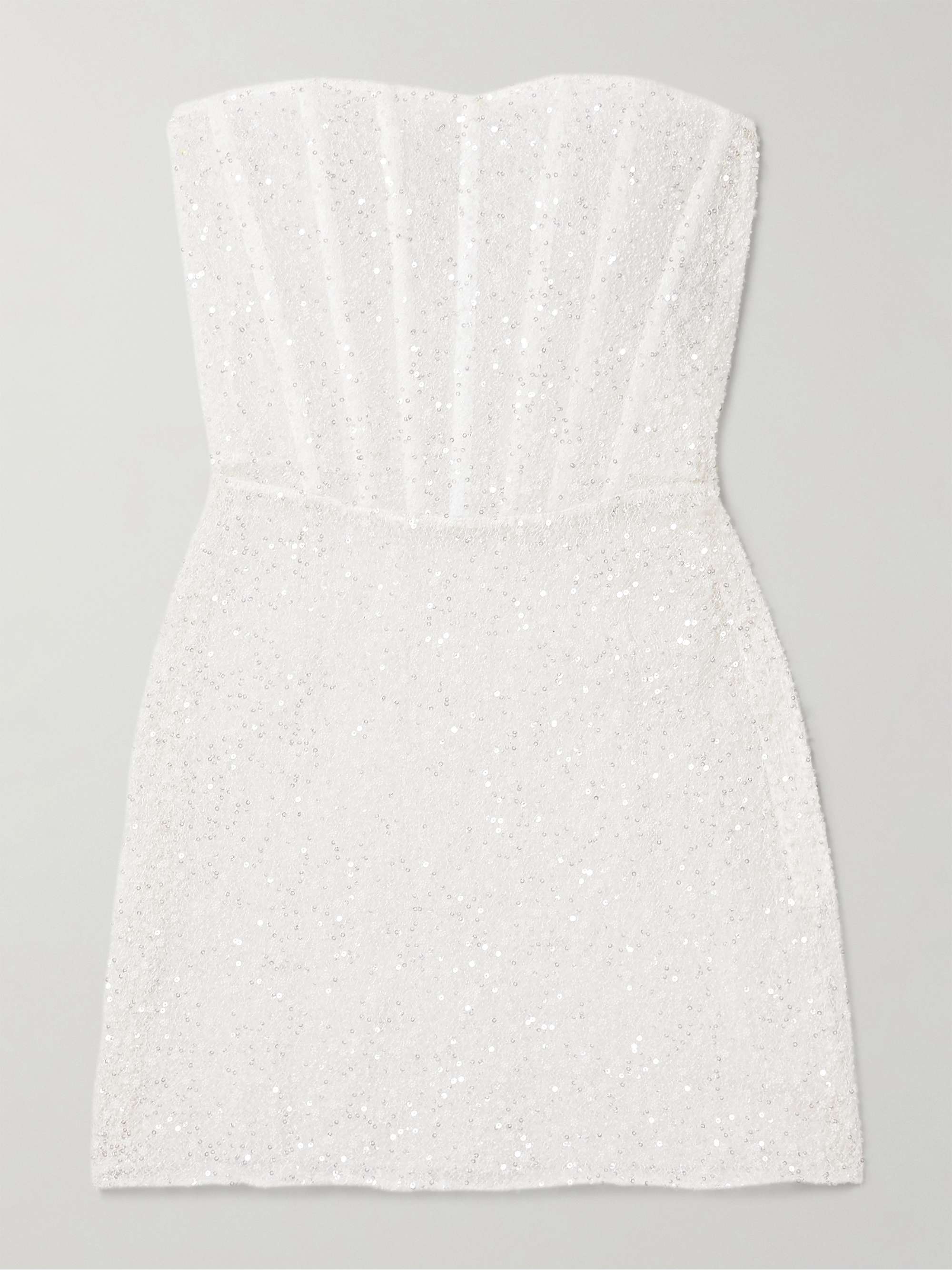 Ange strapless embellished lace mini dress view