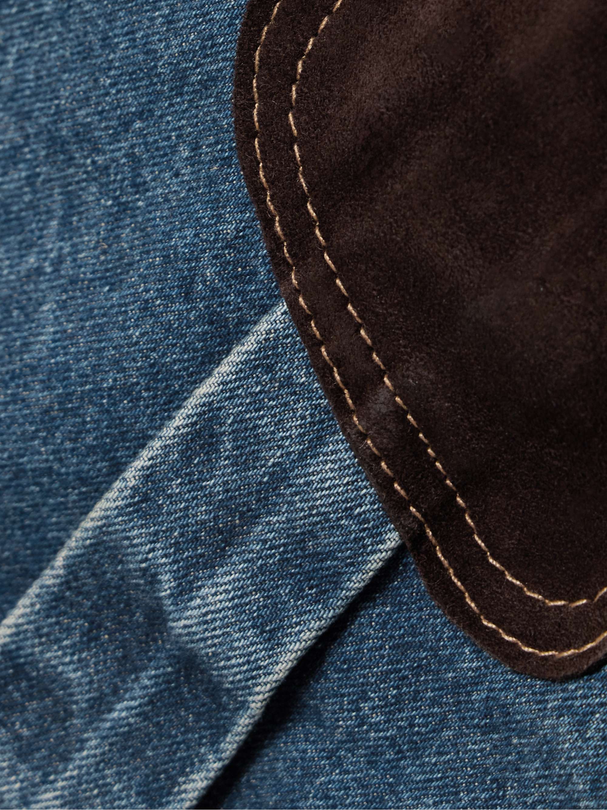 Brooklyn suede-paneled denim jacket view
