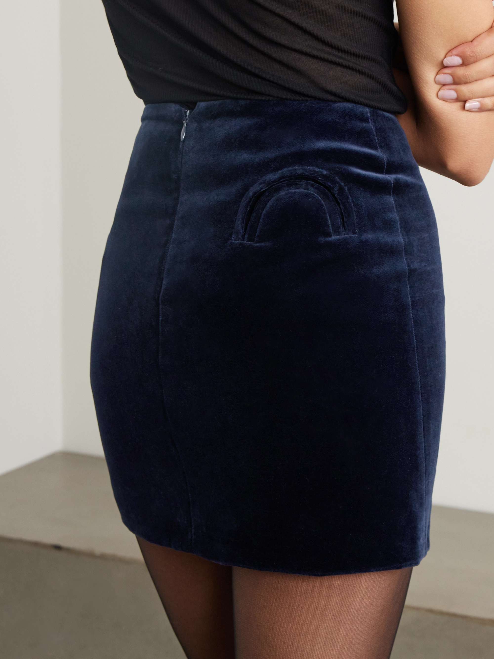 Coci cotton-velvet mini skirt view