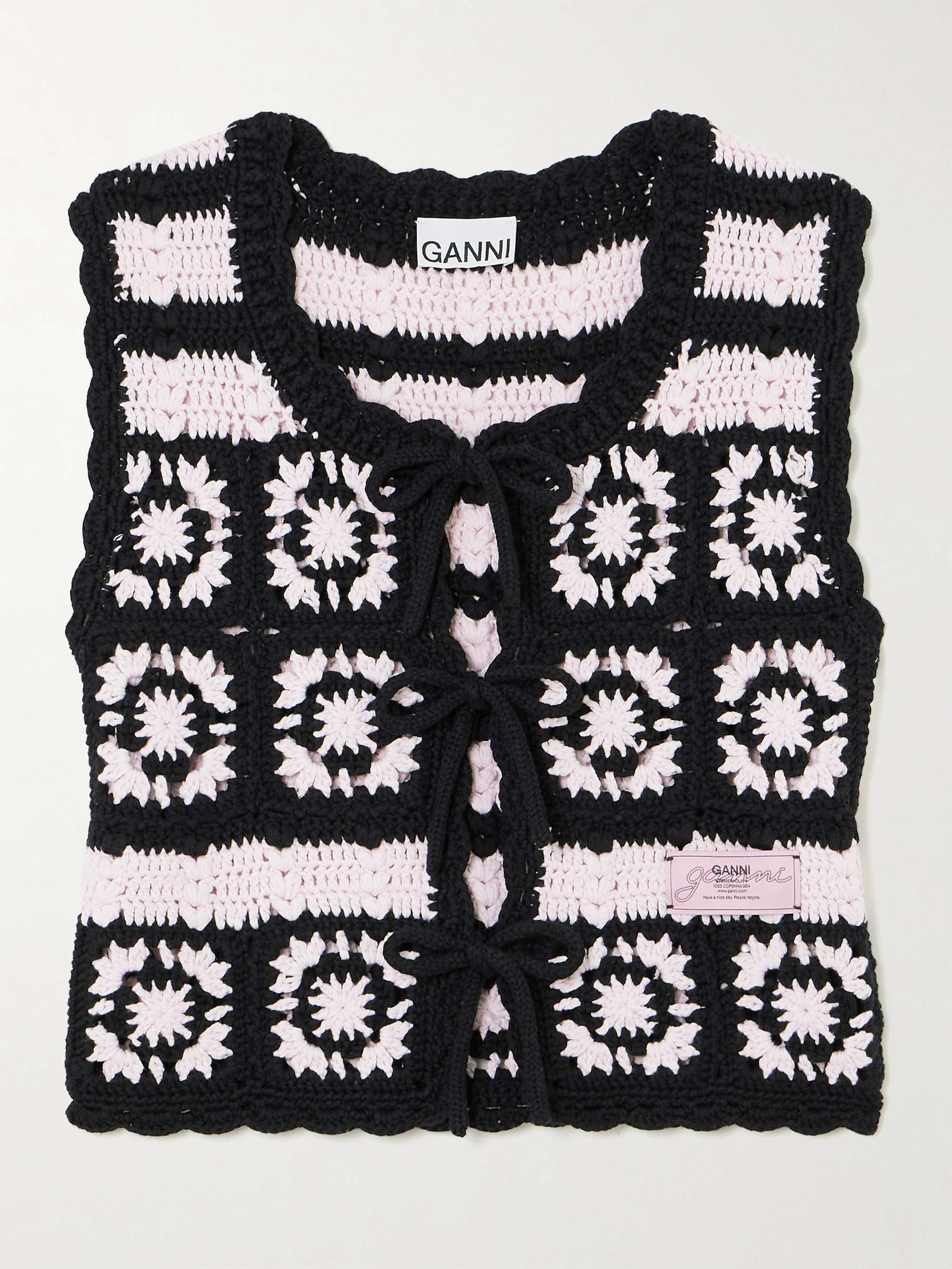 Crocheted organic cotton cardigan view