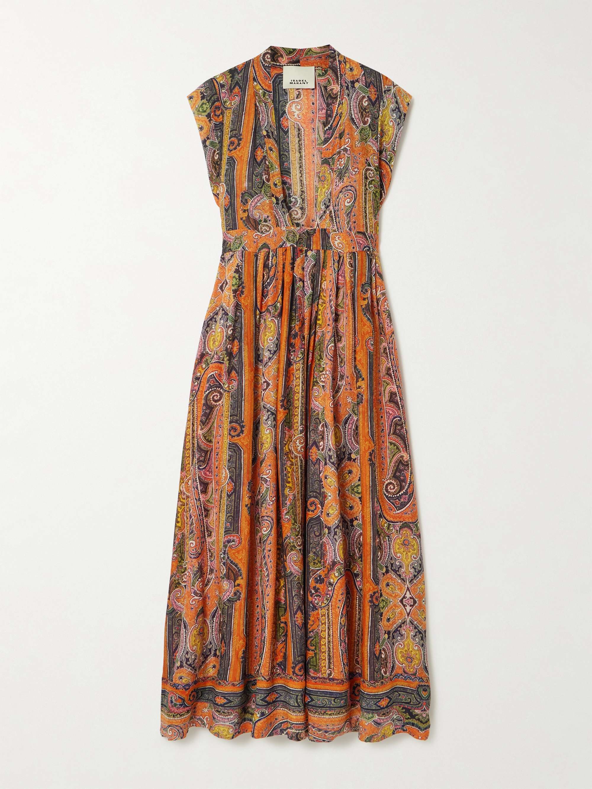 Melissa belted paisley-print silk maxi dress view