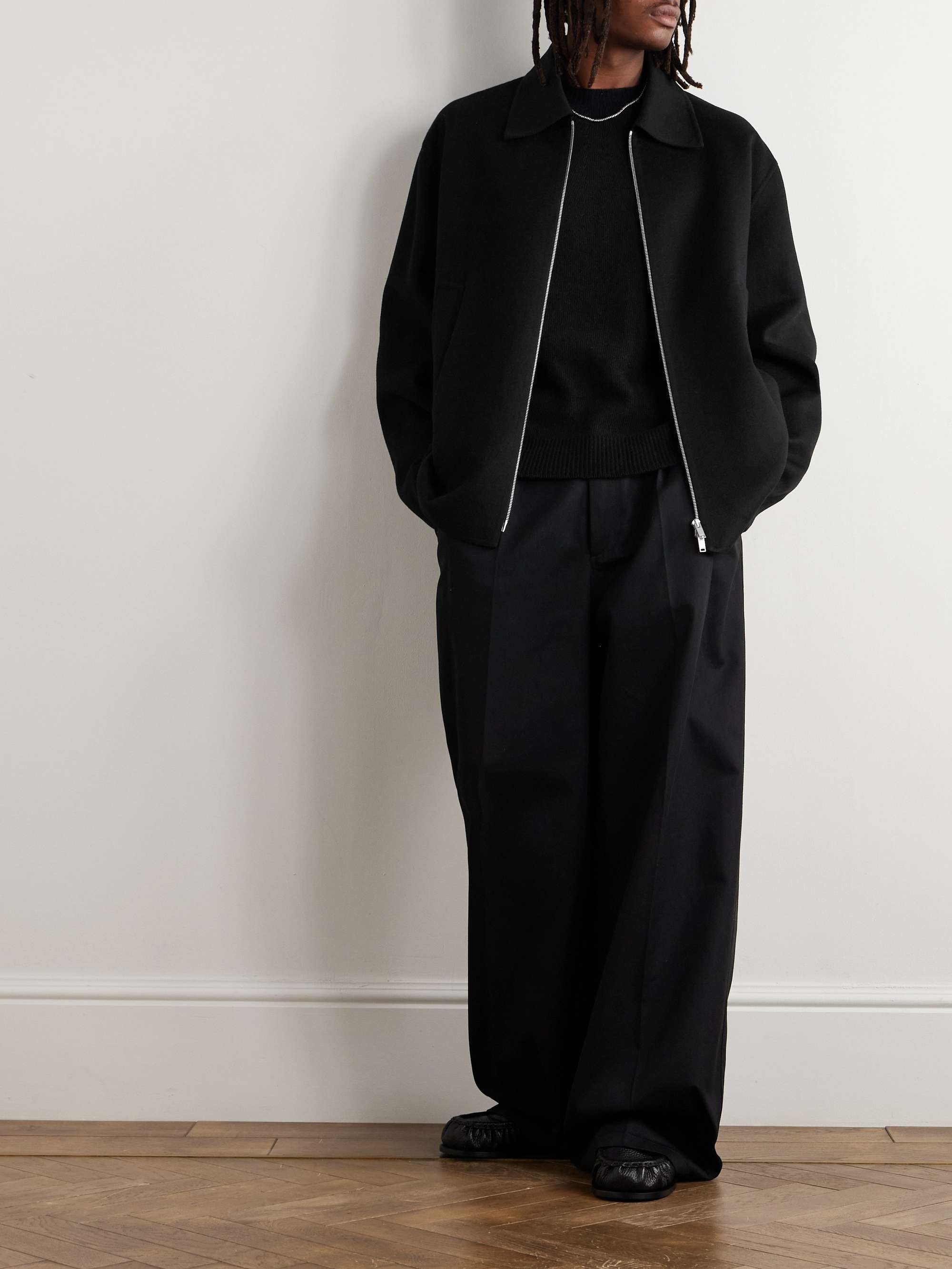 Brushed-Cashmere Blouson Jacket view