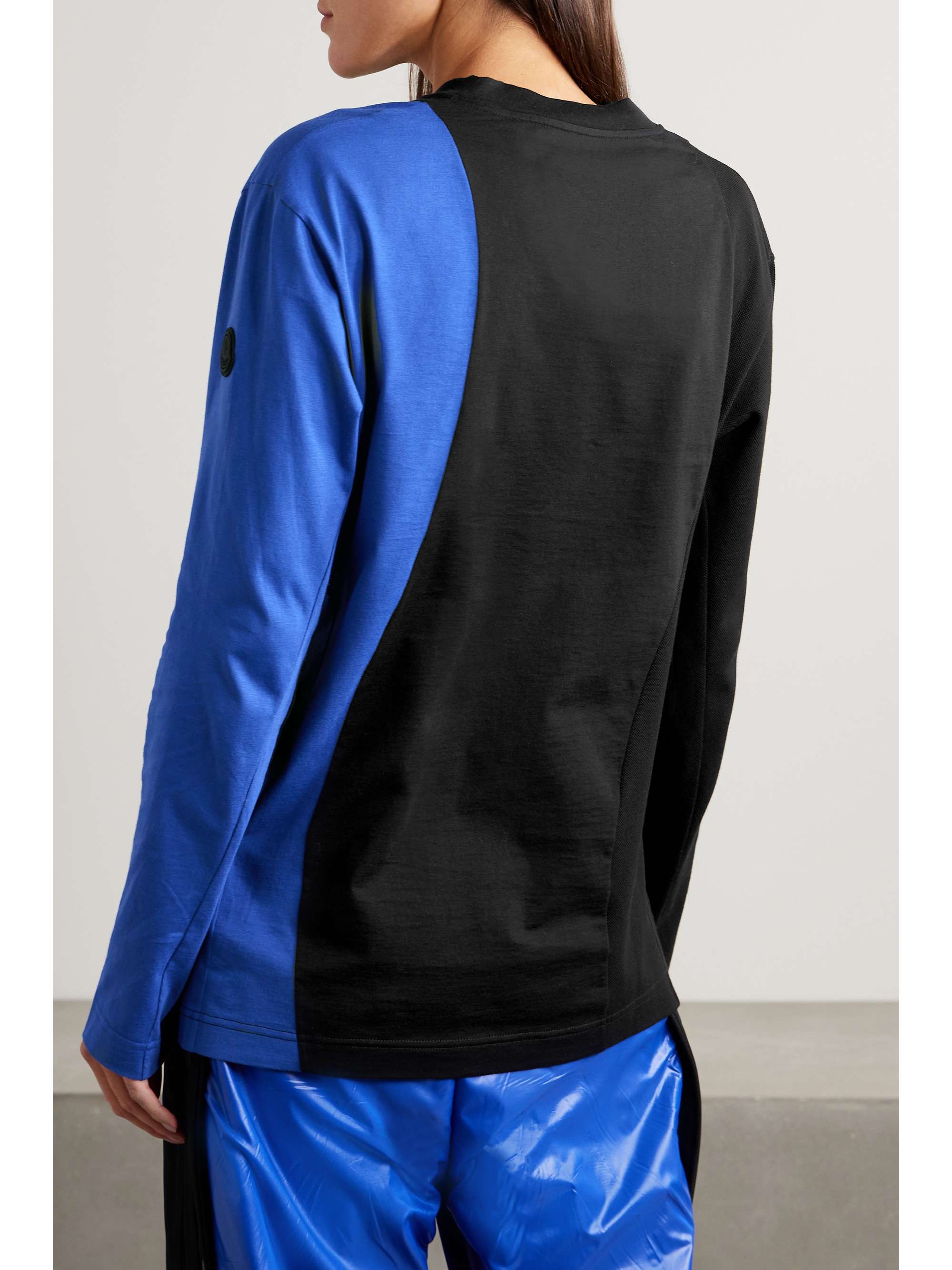 + adidas Originals two-tone striped cotton-jersey top view