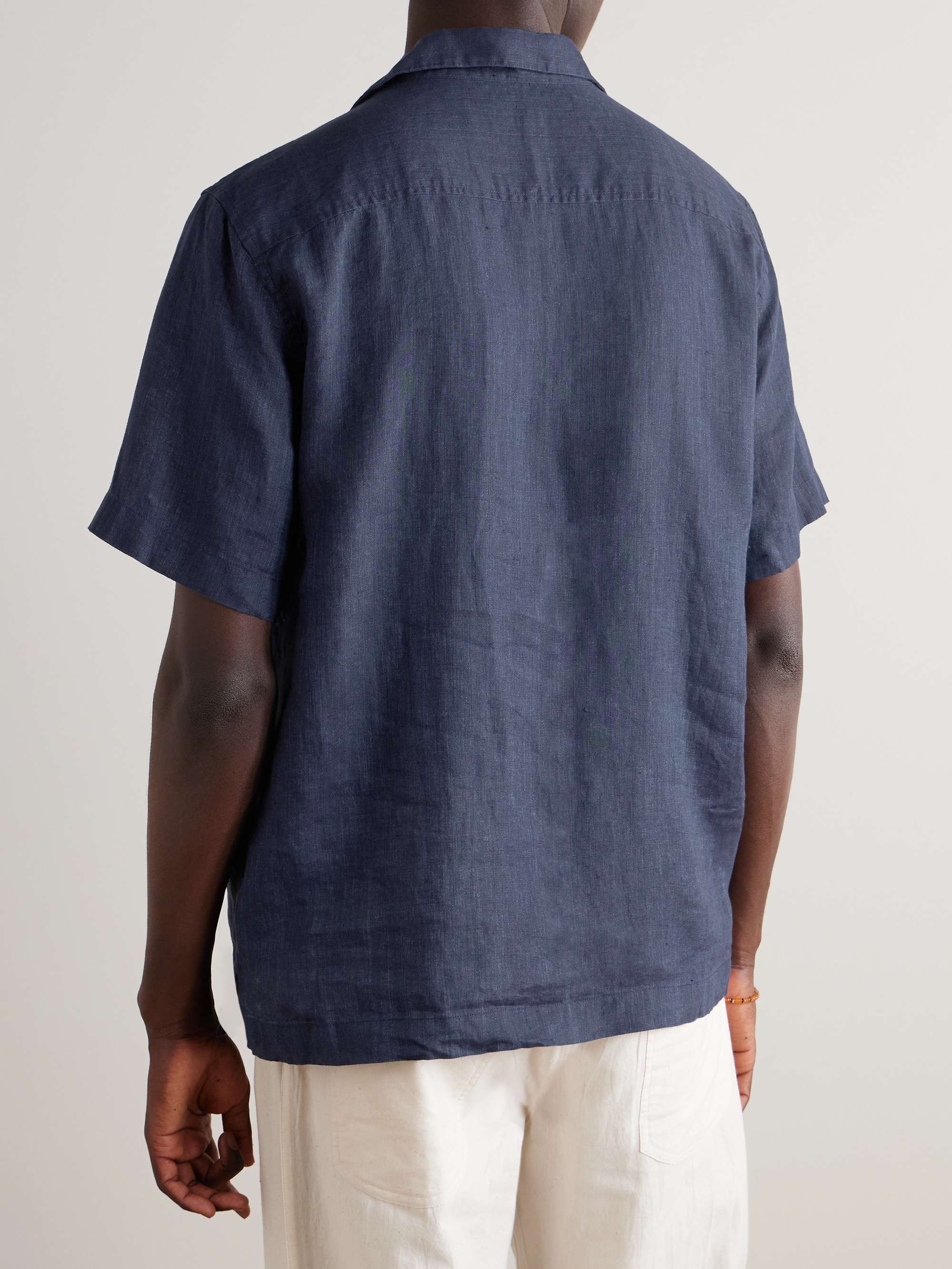 Angelo Camp-Collar Linen Shirt view