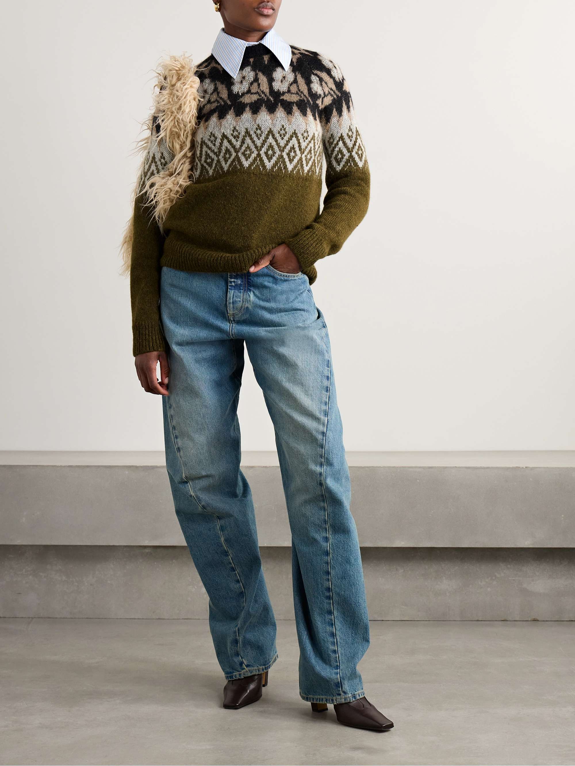 Slope brushed jacquard-knit sweater view