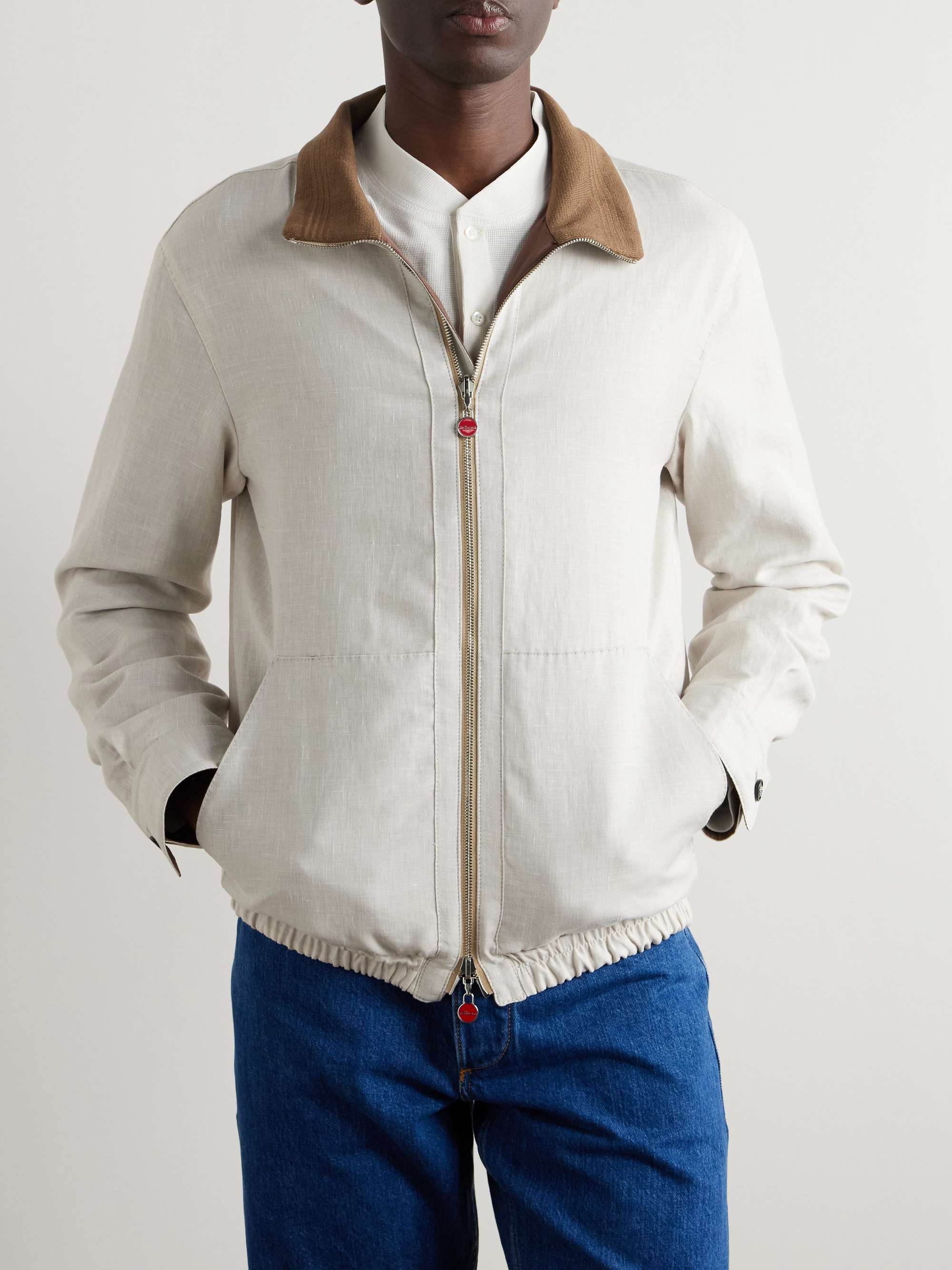 Linen, Wool and Silk-Blend Harrington Jacket view