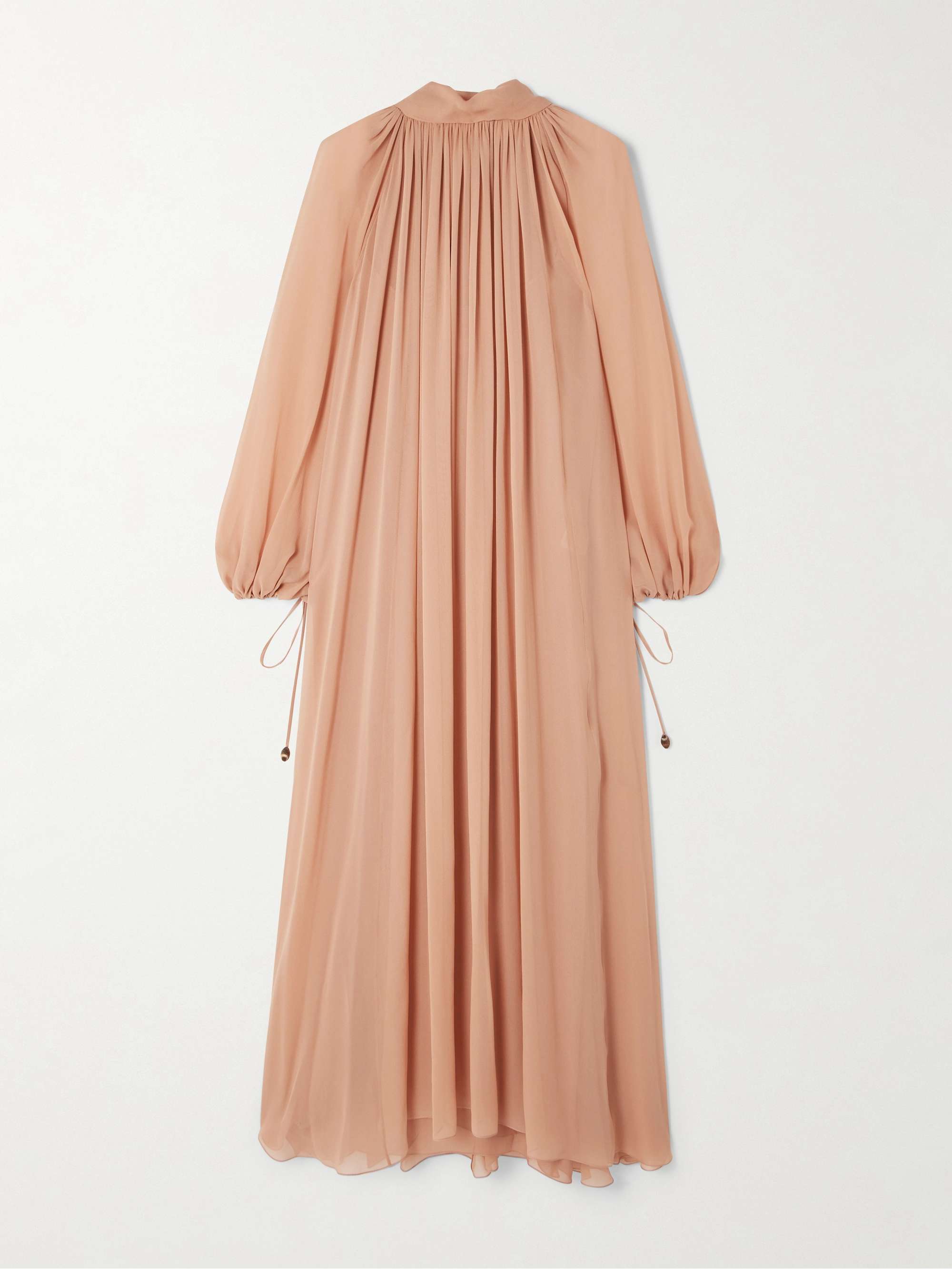 Pleated silk-georgette midi dress view