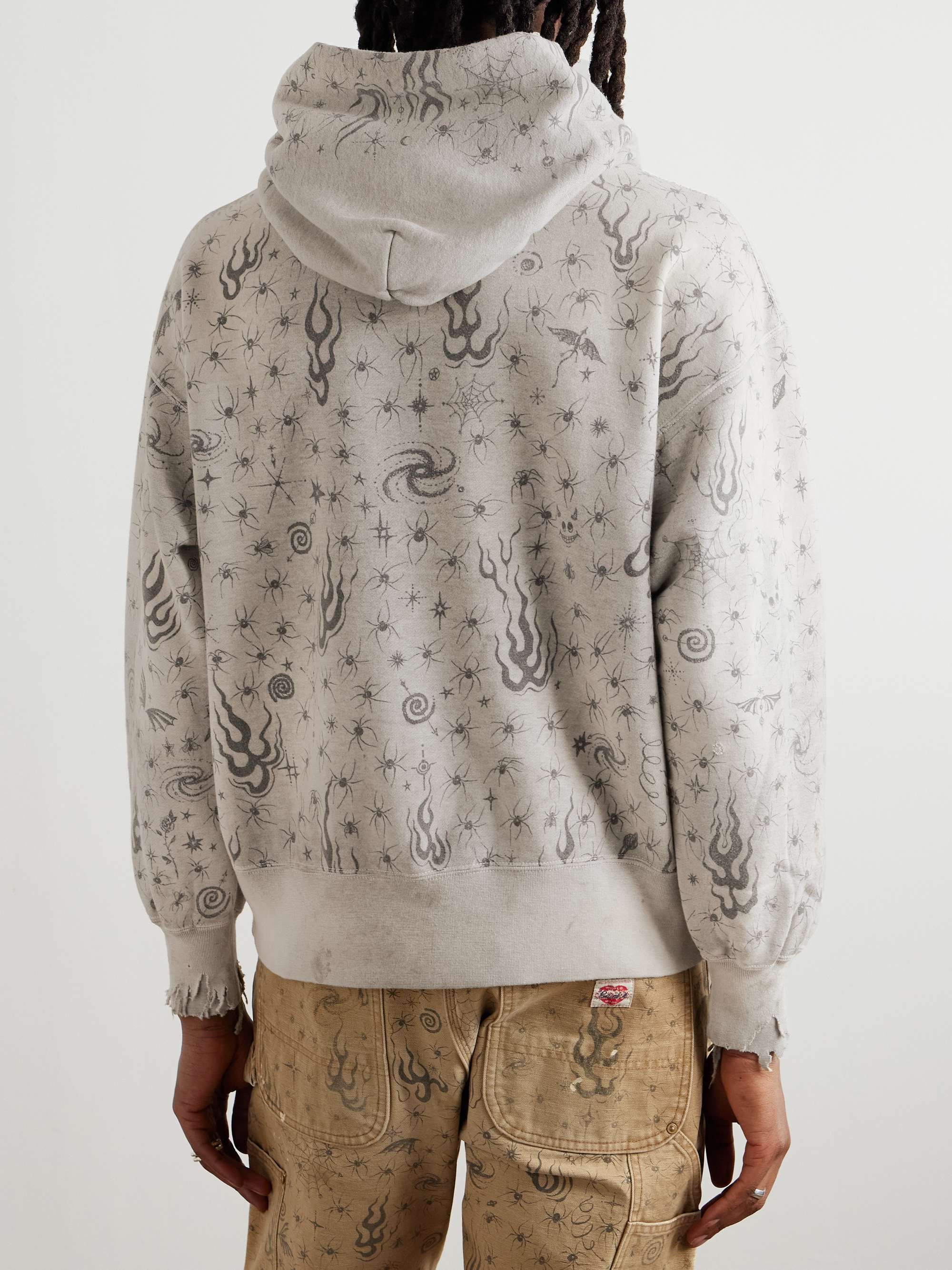 + Dr. Woo Distressed Printed Cotton-Jersey Sweatshirt view