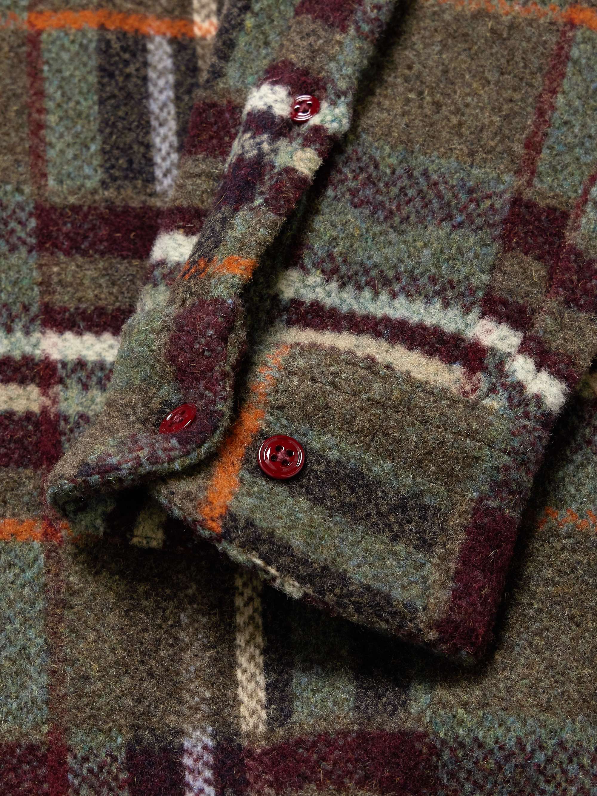 Virgo Checked Brushed-Wool Overshirt view