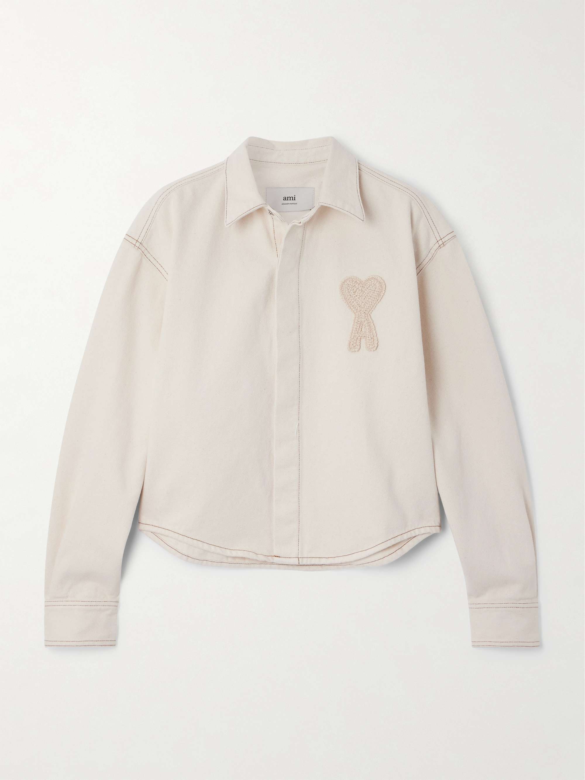 ADC embroidered cotton-twill cropped shirt view