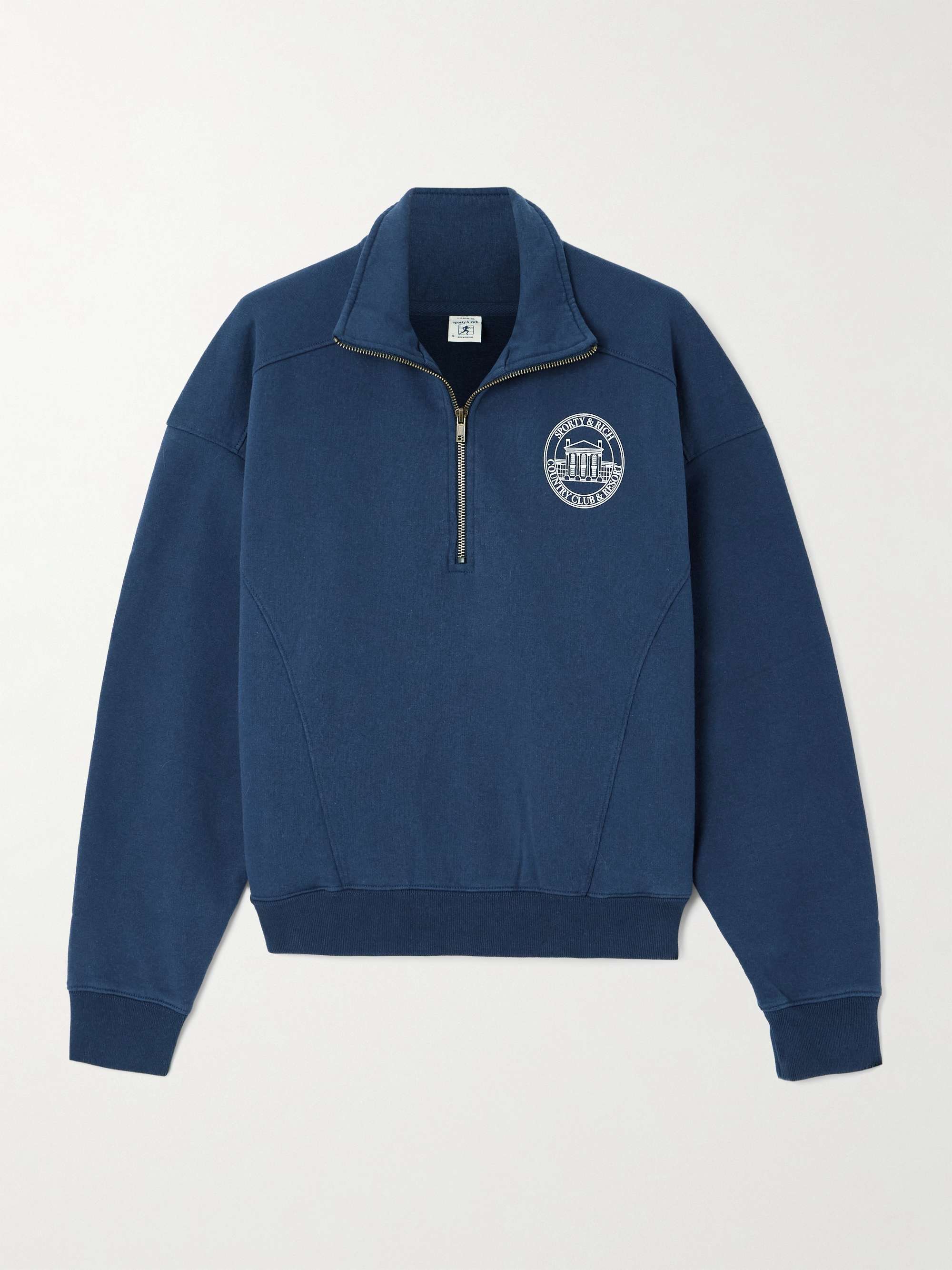 Printed cotton-jersey turtleneck sweatshirt view