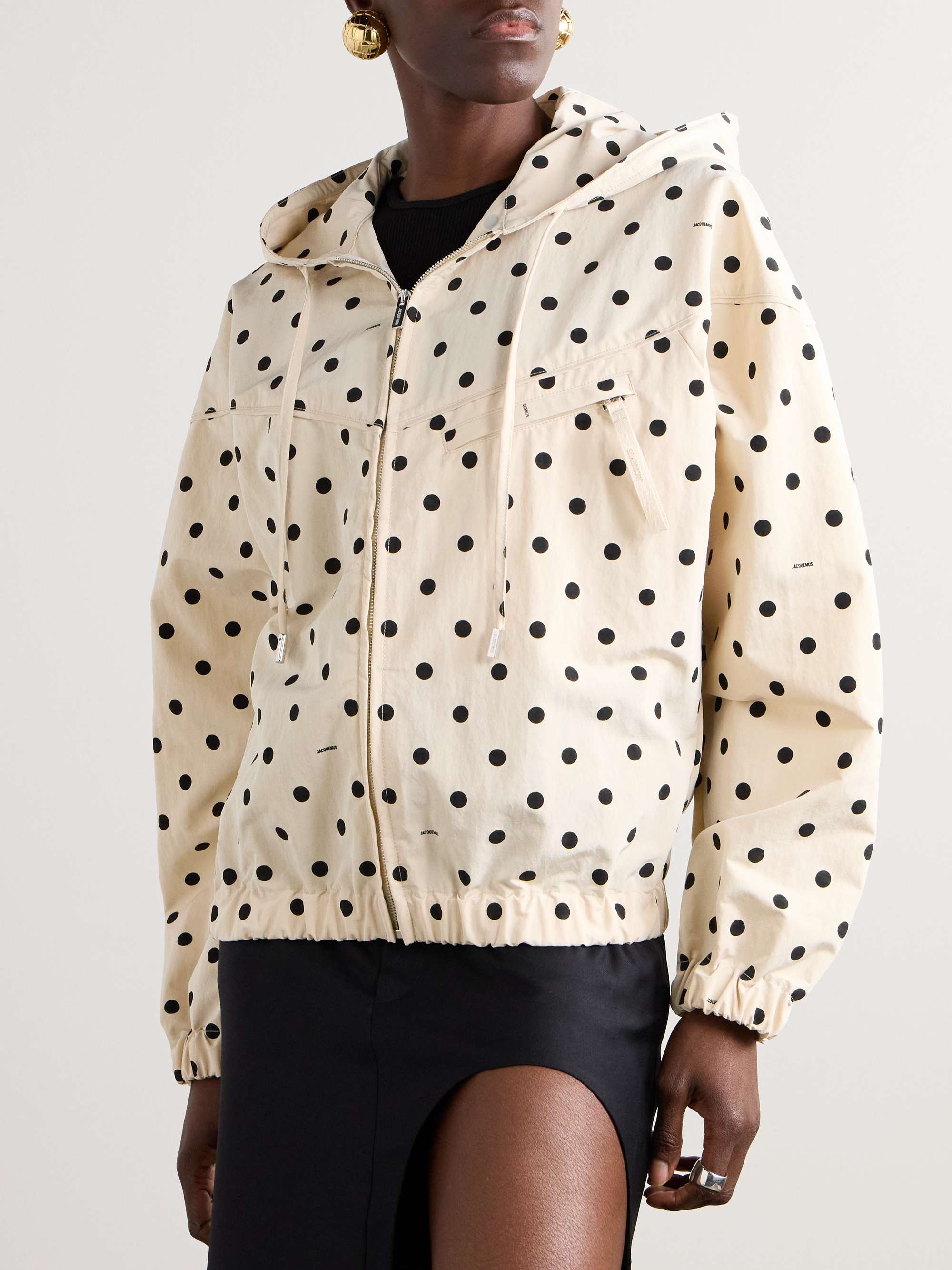 Blouson Bateau hooded polka-dot shell jacket view