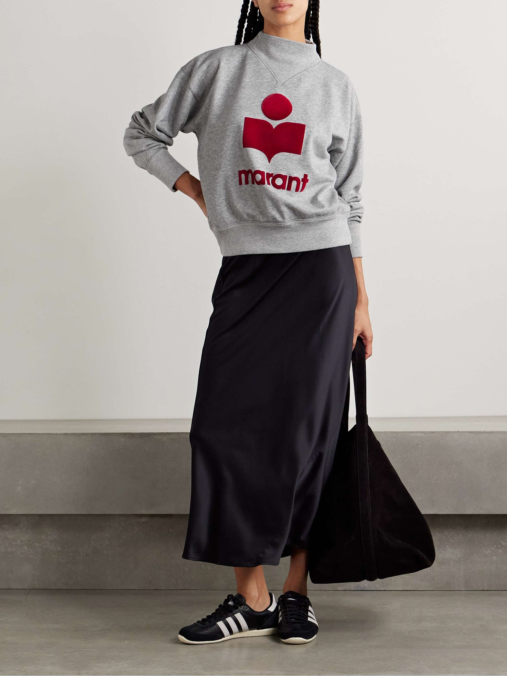 Moby flocked cotton-blend jersey sweatshirt view