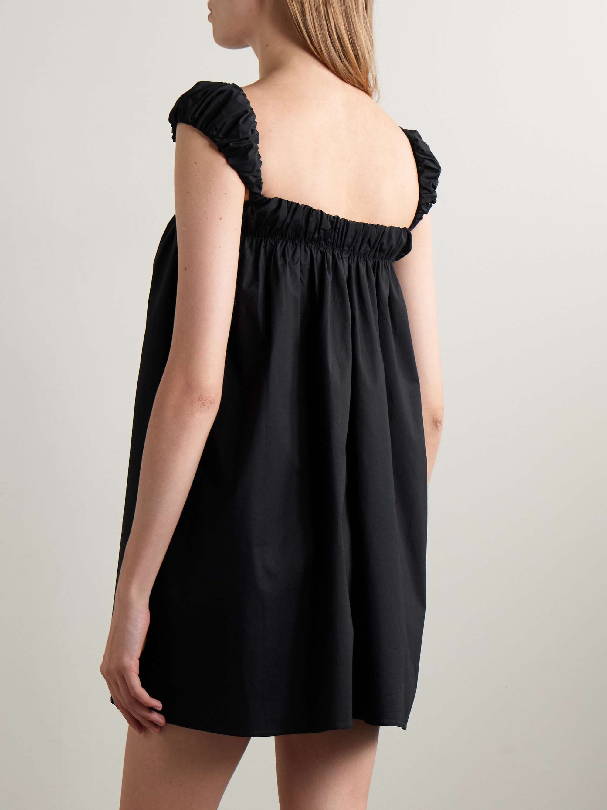 Beau gathered cotton-blend poplin mini dress view